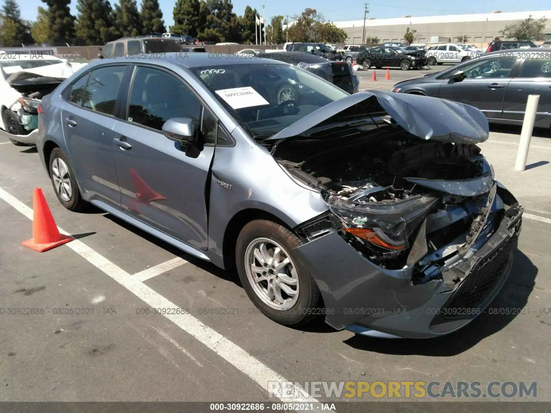 1 Photograph of a damaged car JTDEAMDE1MJ008513 TOYOTA COROLLA 2021