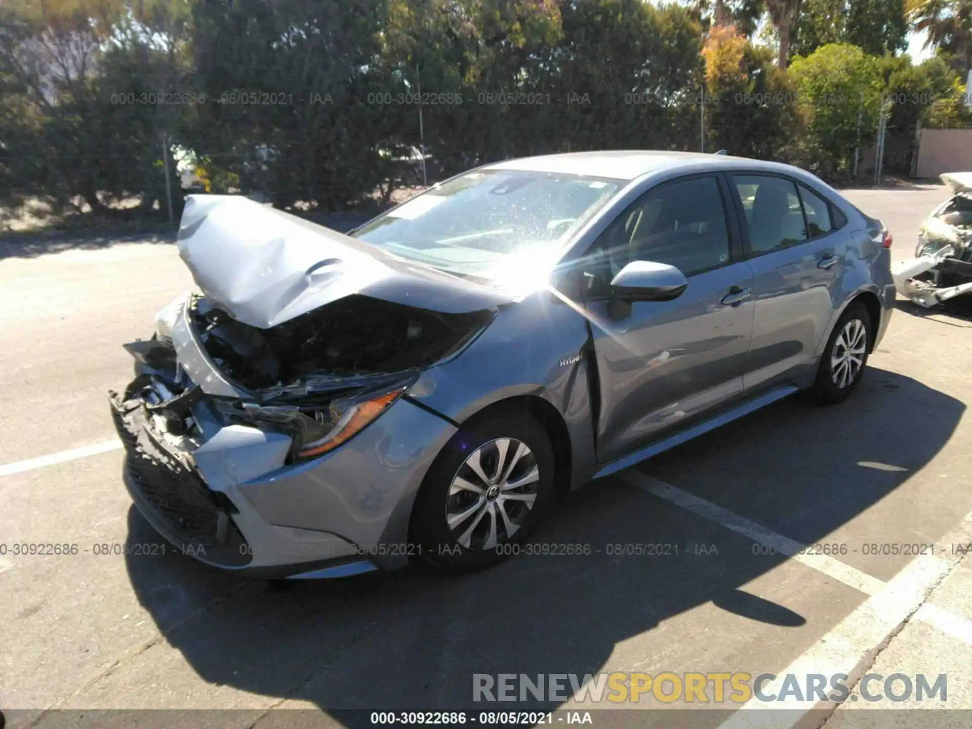 2 Photograph of a damaged car JTDEAMDE1MJ008513 TOYOTA COROLLA 2021