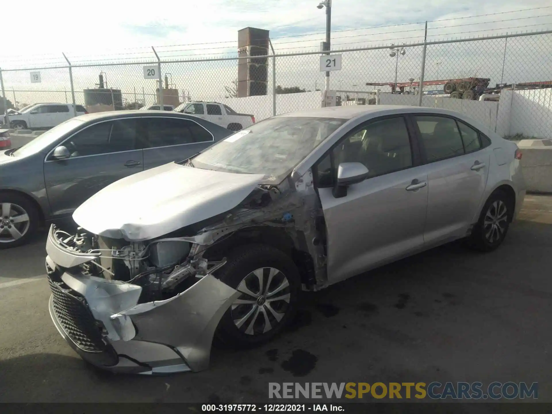 2 Photograph of a damaged car JTDEAMDE1MJ013369 TOYOTA COROLLA 2021