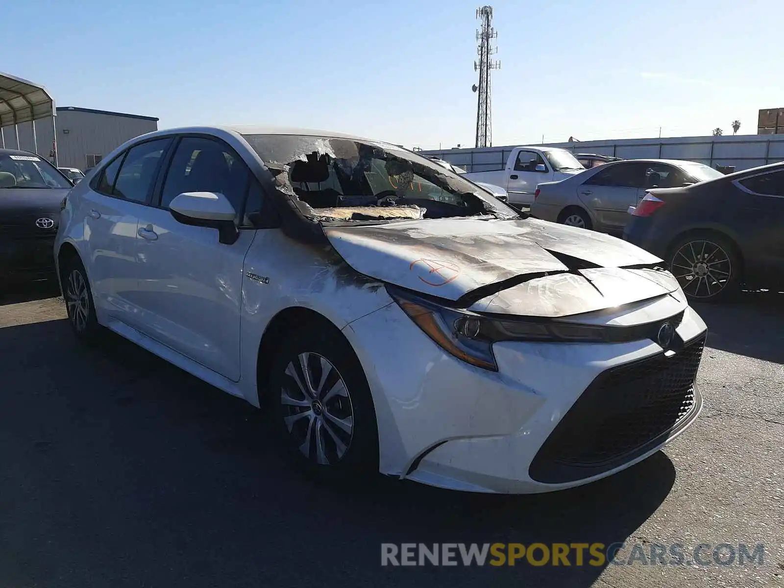 1 Photograph of a damaged car JTDEAMDE1MJ014229 TOYOTA COROLLA 2021