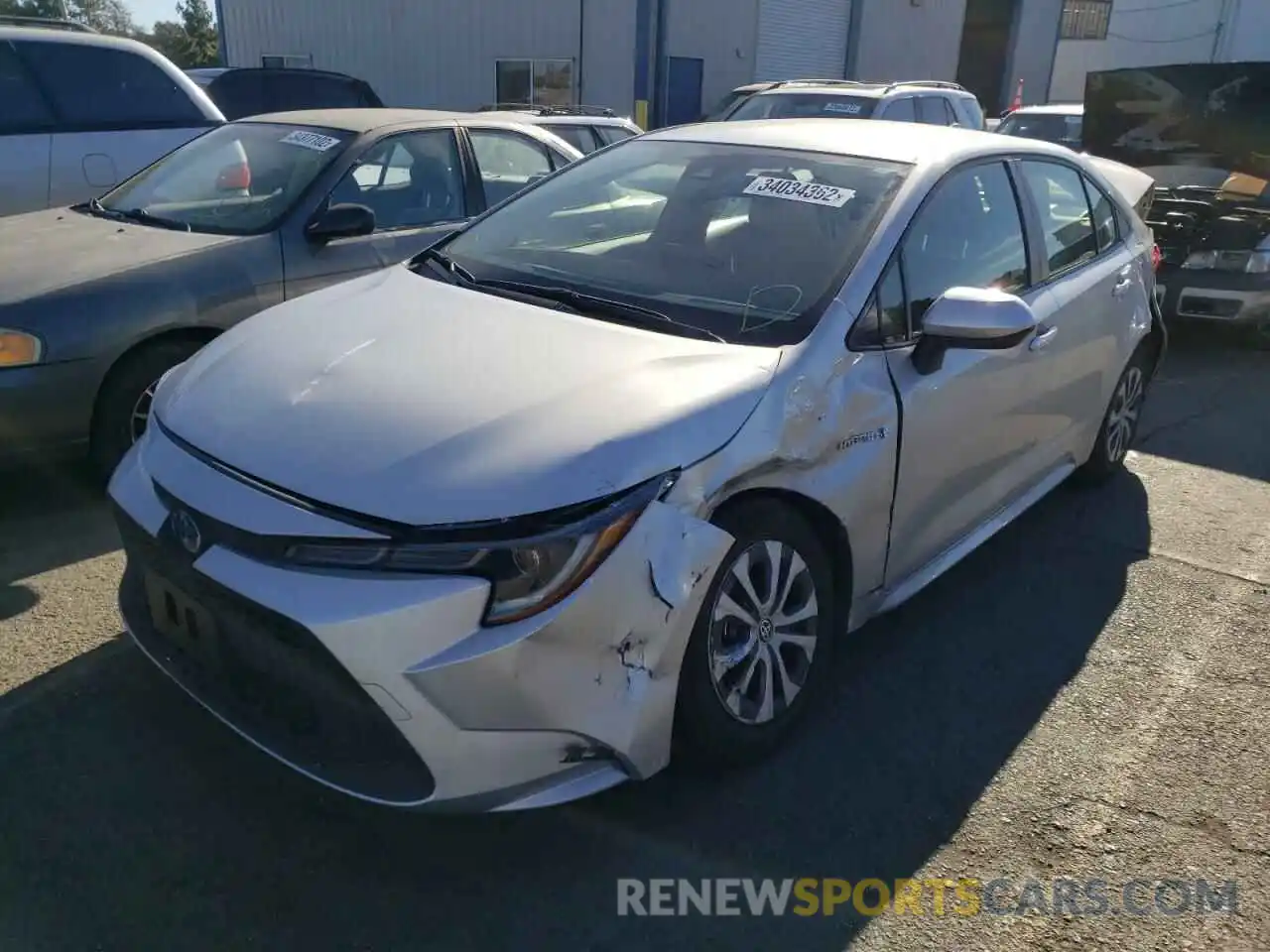 2 Photograph of a damaged car JTDEAMDE1MJ020869 TOYOTA COROLLA 2021