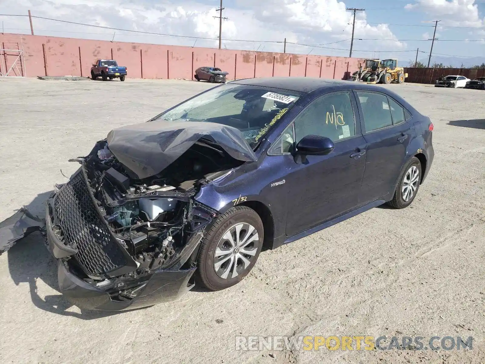 2 Photograph of a damaged car JTDEAMDE1MJ020970 TOYOTA COROLLA 2021