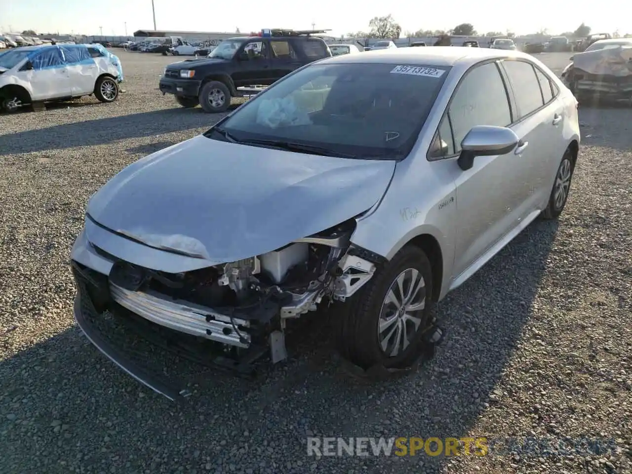 2 Photograph of a damaged car JTDEAMDE1MJ021567 TOYOTA COROLLA 2021