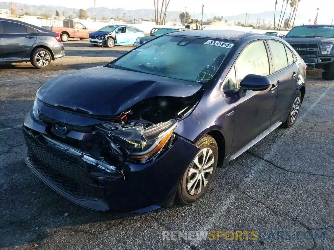 2 Photograph of a damaged car JTDEAMDE1MJ029636 TOYOTA COROLLA 2021