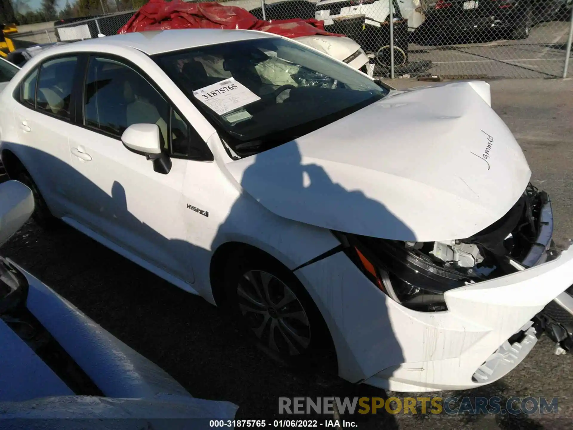 1 Photograph of a damaged car JTDEAMDE1MJ034237 TOYOTA COROLLA 2021