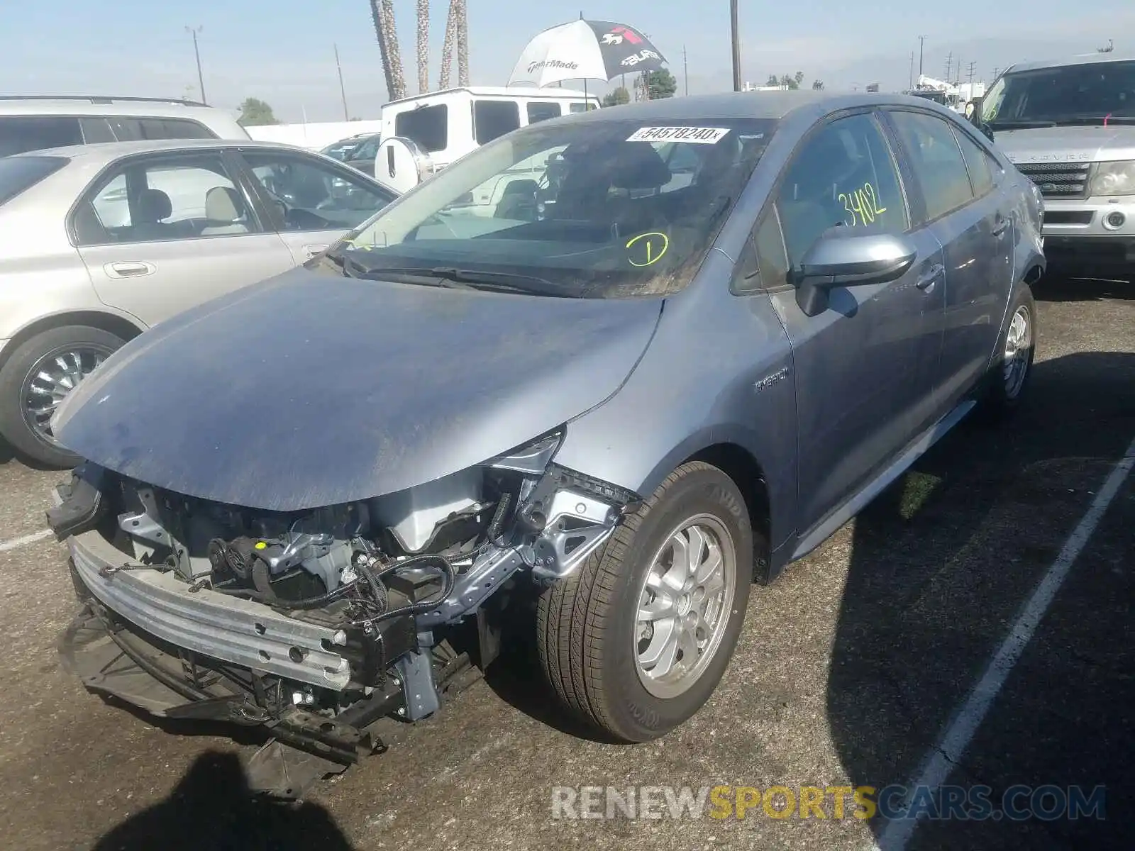 2 Photograph of a damaged car JTDEAMDE2MJ000307 TOYOTA COROLLA 2021