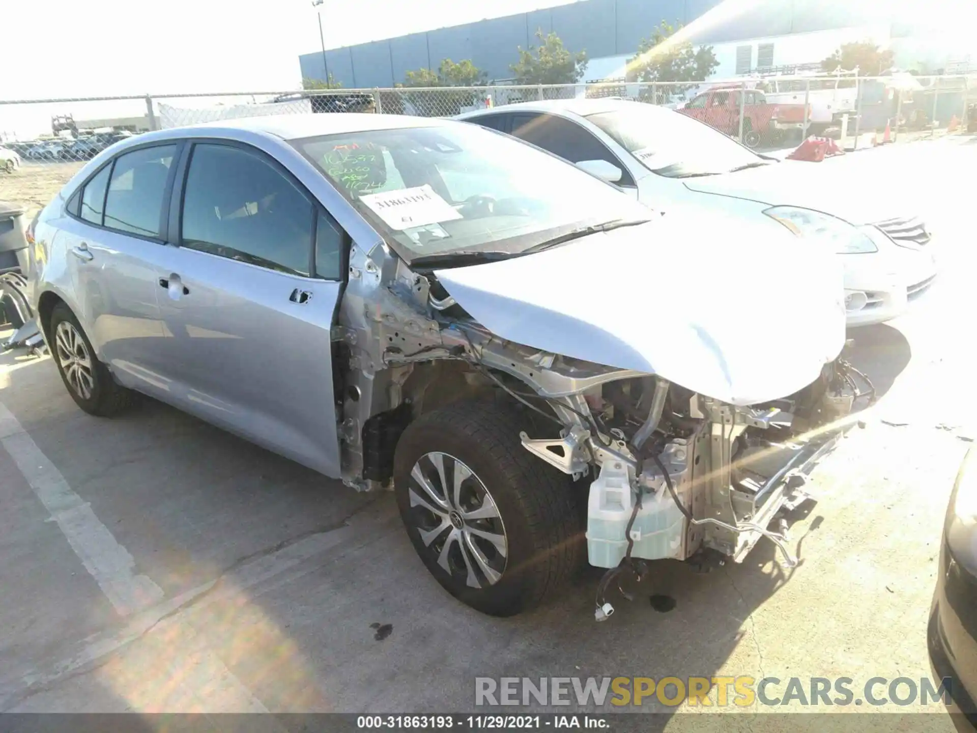 1 Photograph of a damaged car JTDEAMDE2MJ007712 TOYOTA COROLLA 2021