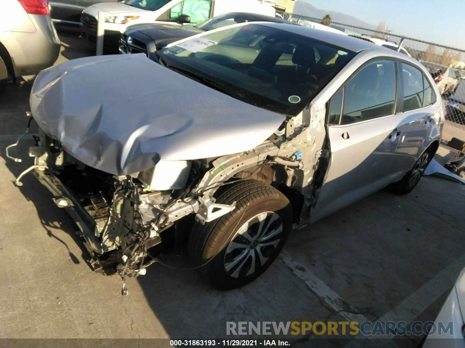 2 Photograph of a damaged car JTDEAMDE2MJ007712 TOYOTA COROLLA 2021