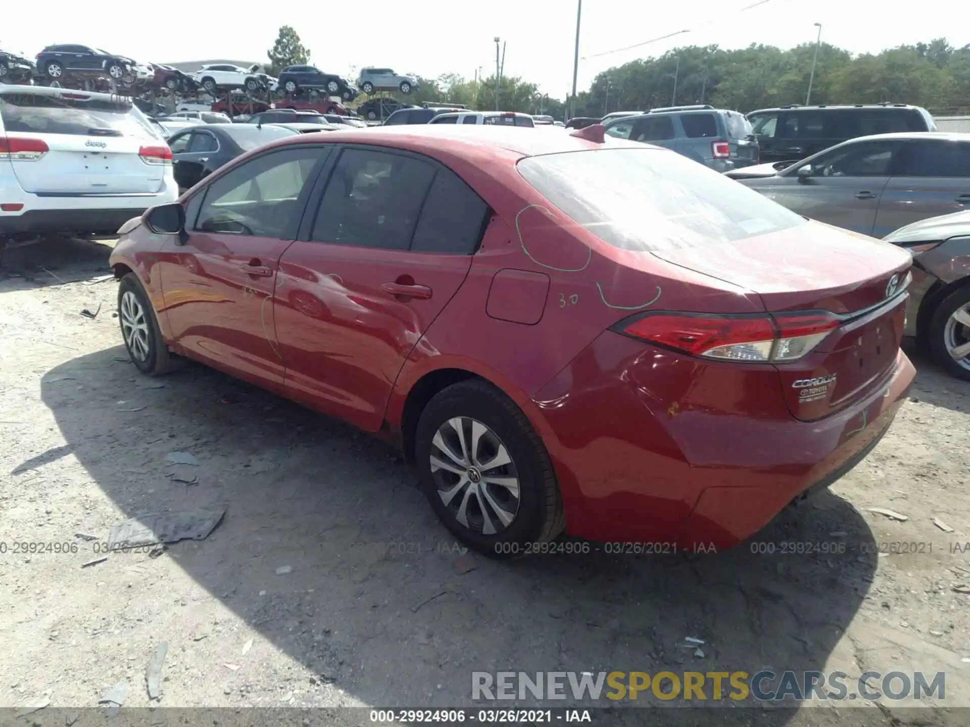 3 Photograph of a damaged car JTDEAMDE2MJ008794 TOYOTA COROLLA 2021