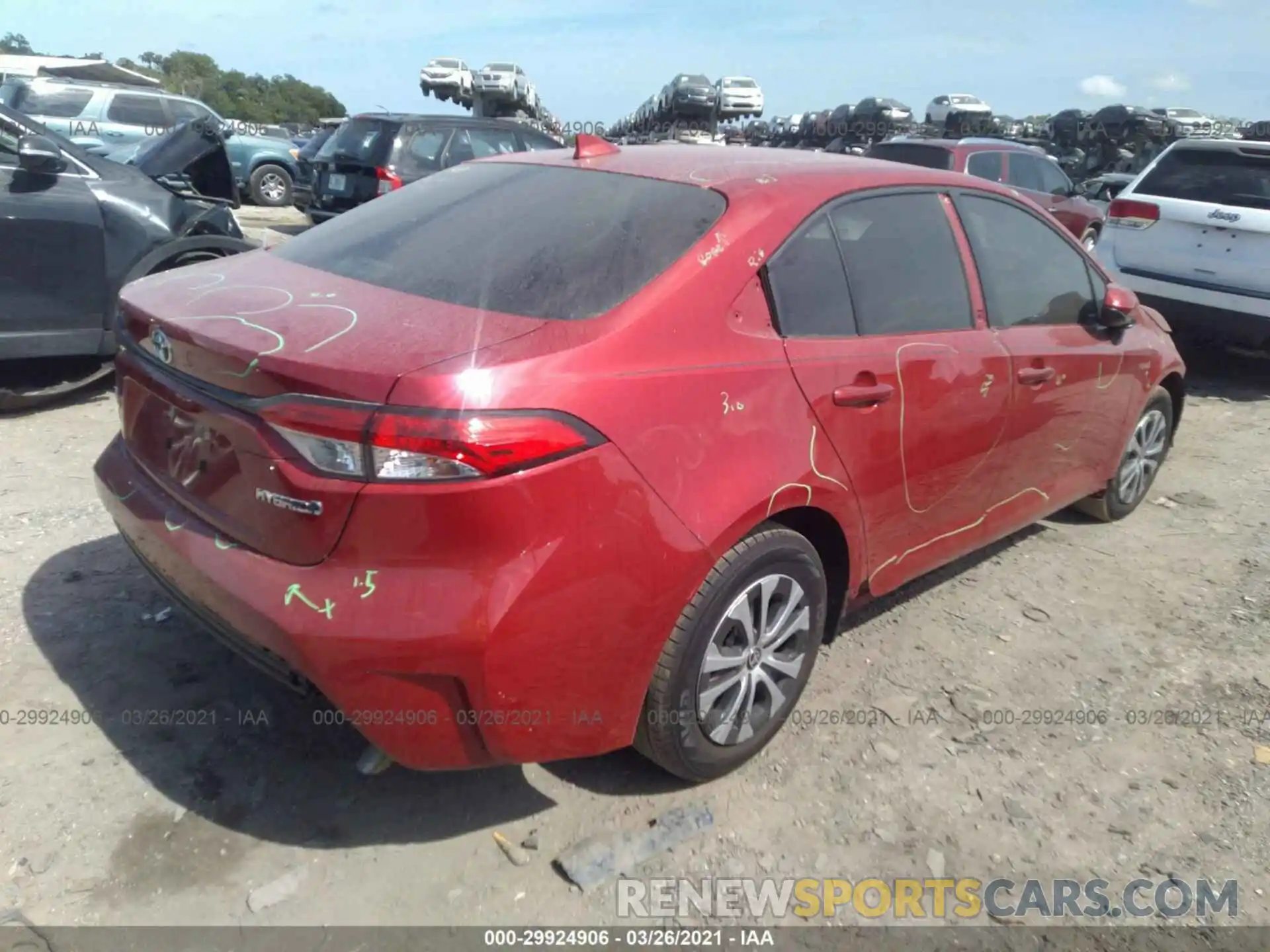 4 Photograph of a damaged car JTDEAMDE2MJ008794 TOYOTA COROLLA 2021