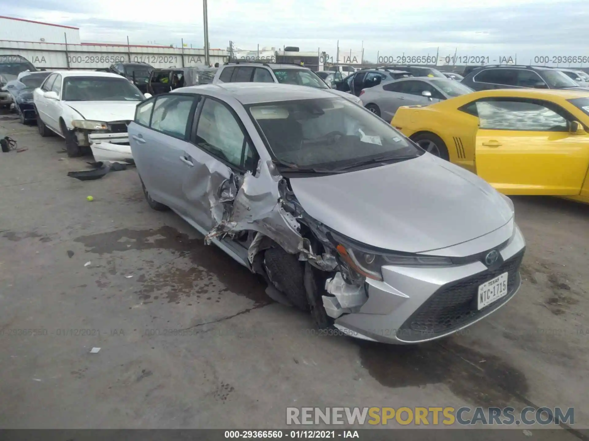 1 Photograph of a damaged car JTDEAMDE2MJ011484 TOYOTA COROLLA 2021