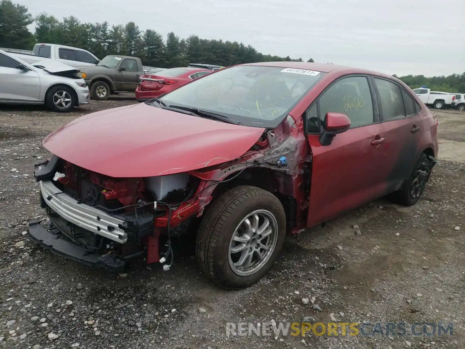 2 Photograph of a damaged car JTDEAMDE2MJ014398 TOYOTA COROLLA 2021