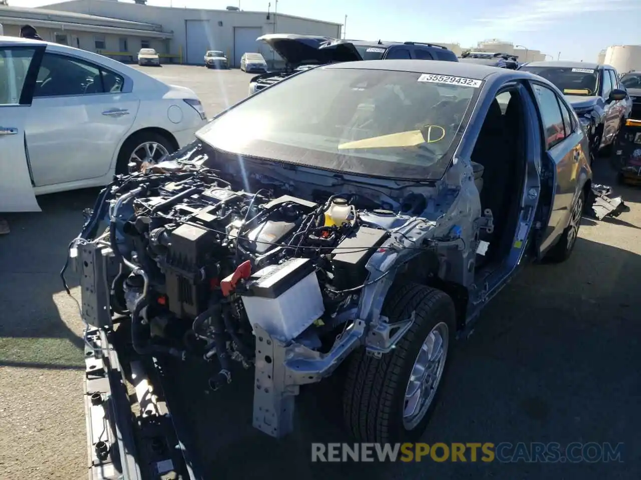 2 Photograph of a damaged car JTDEAMDE2MJ027507 TOYOTA COROLLA 2021