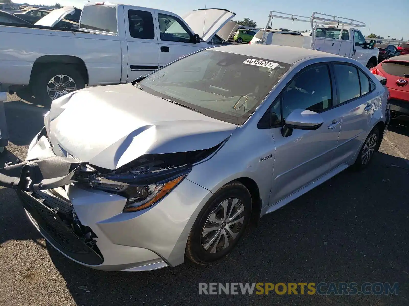 2 Photograph of a damaged car JTDEAMDE2MJ029080 TOYOTA COROLLA 2021