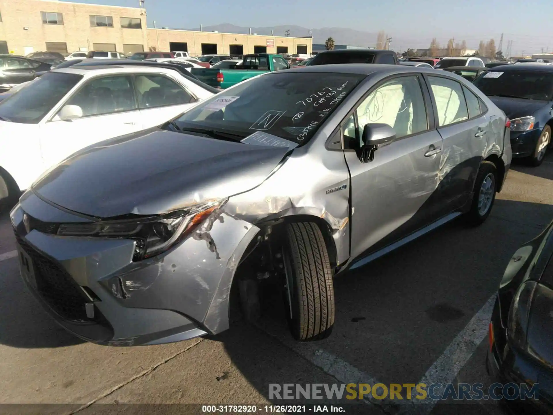 2 Photograph of a damaged car JTDEAMDE2MJ030794 TOYOTA COROLLA 2021