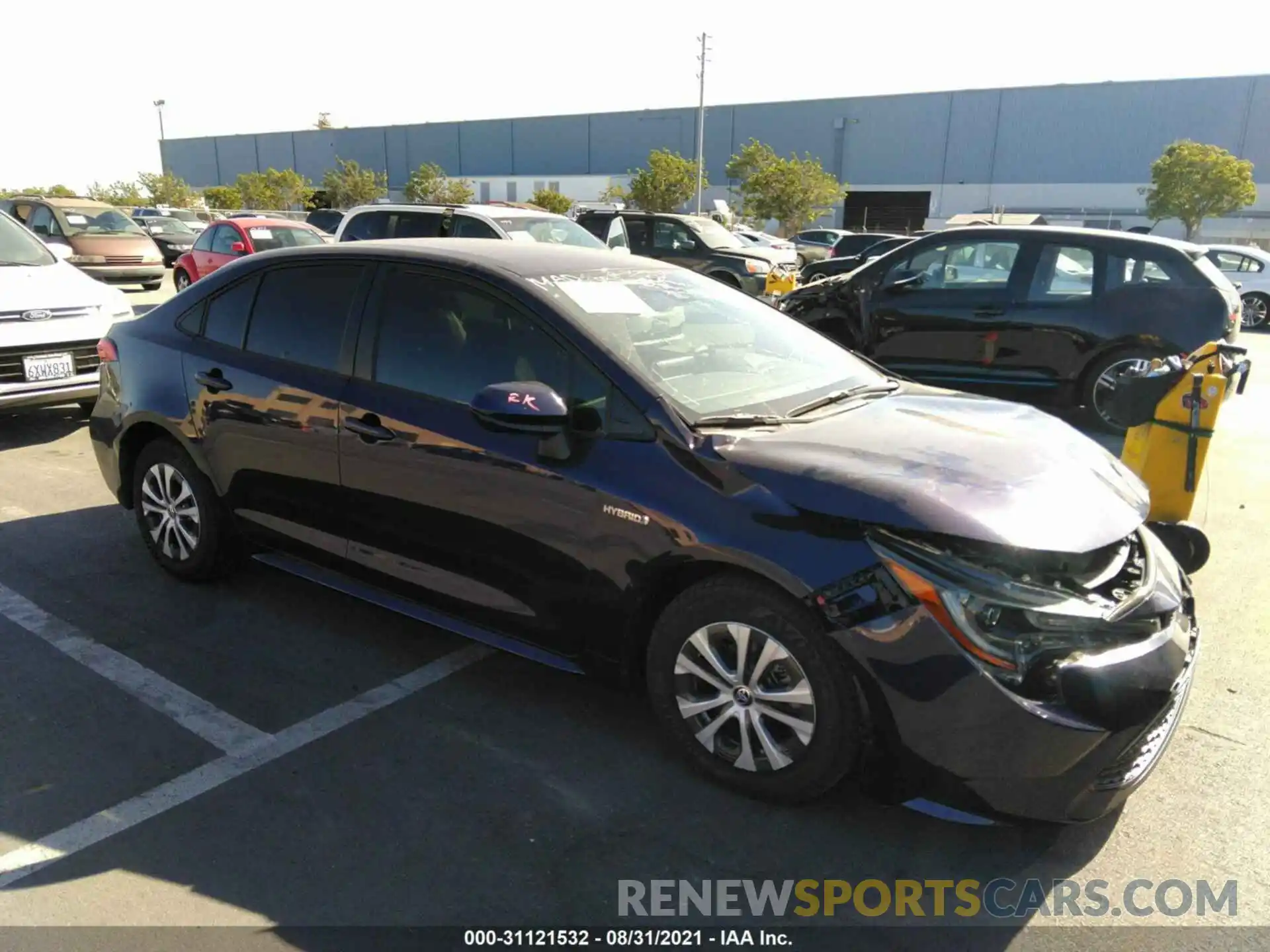 1 Photograph of a damaged car JTDEAMDE2MJ032013 TOYOTA COROLLA 2021