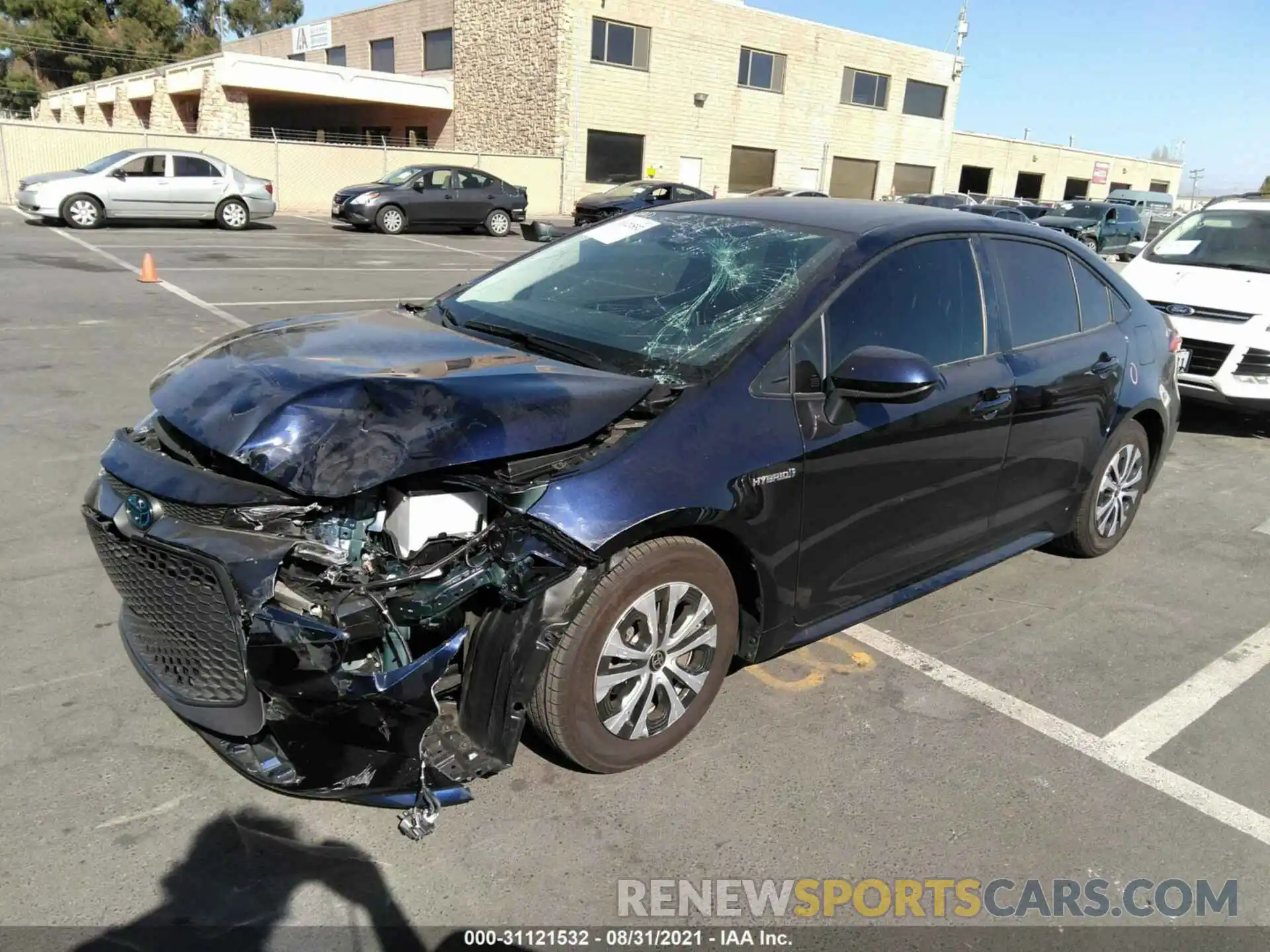 2 Photograph of a damaged car JTDEAMDE2MJ032013 TOYOTA COROLLA 2021