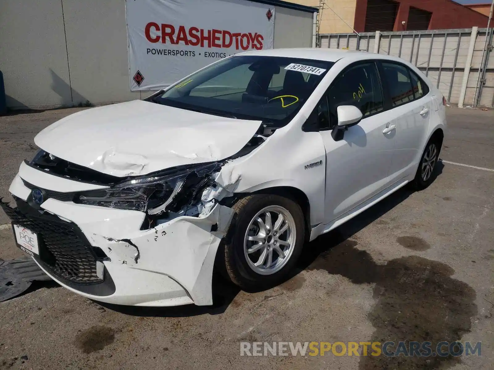 2 Photograph of a damaged car JTDEAMDE2MJ035543 TOYOTA COROLLA 2021