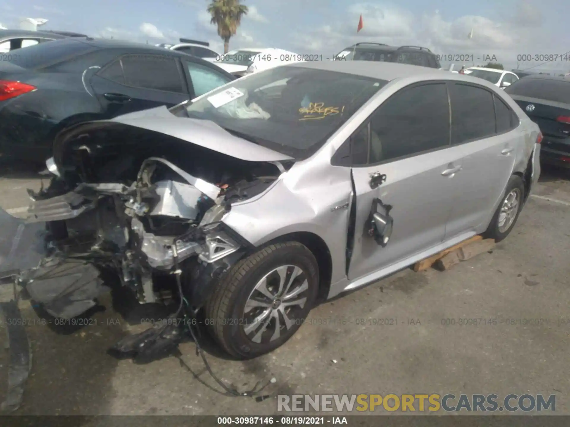 2 Photograph of a damaged car JTDEAMDE3MJ000154 TOYOTA COROLLA 2021