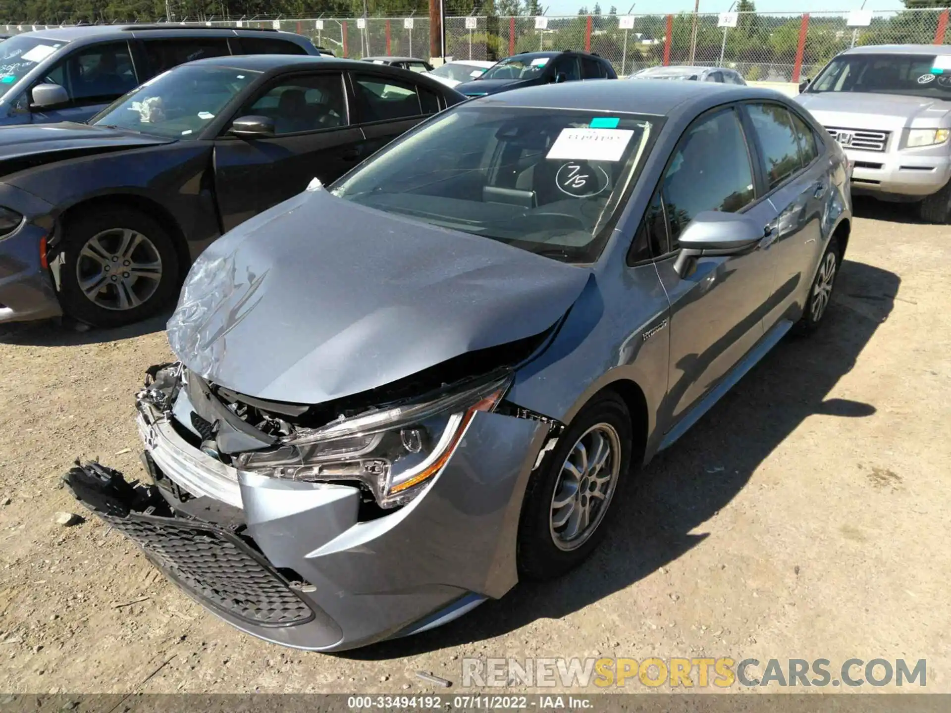 2 Photograph of a damaged car JTDEAMDE3MJ000266 TOYOTA COROLLA 2021