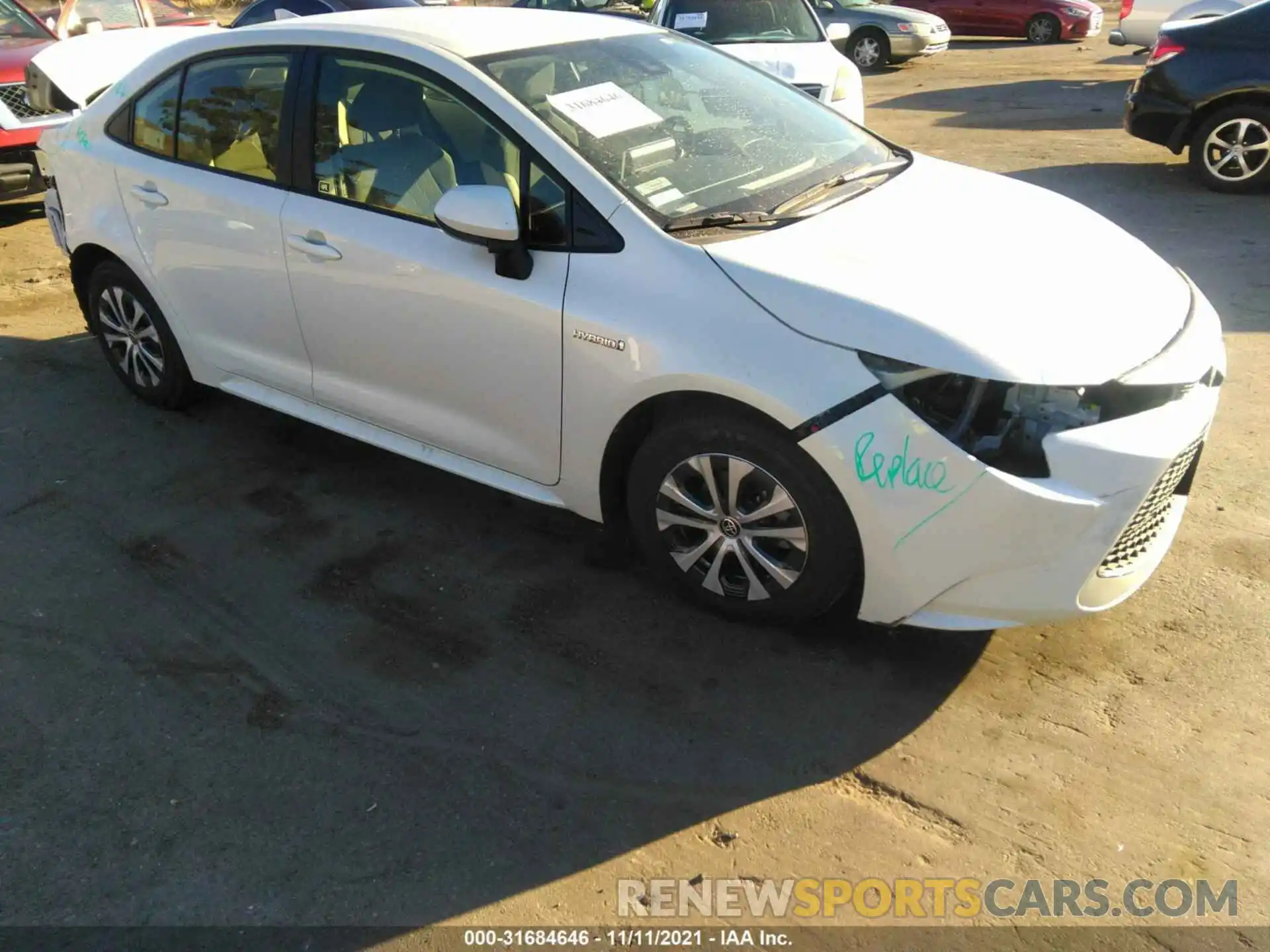 1 Photograph of a damaged car JTDEAMDE3MJ011087 TOYOTA COROLLA 2021