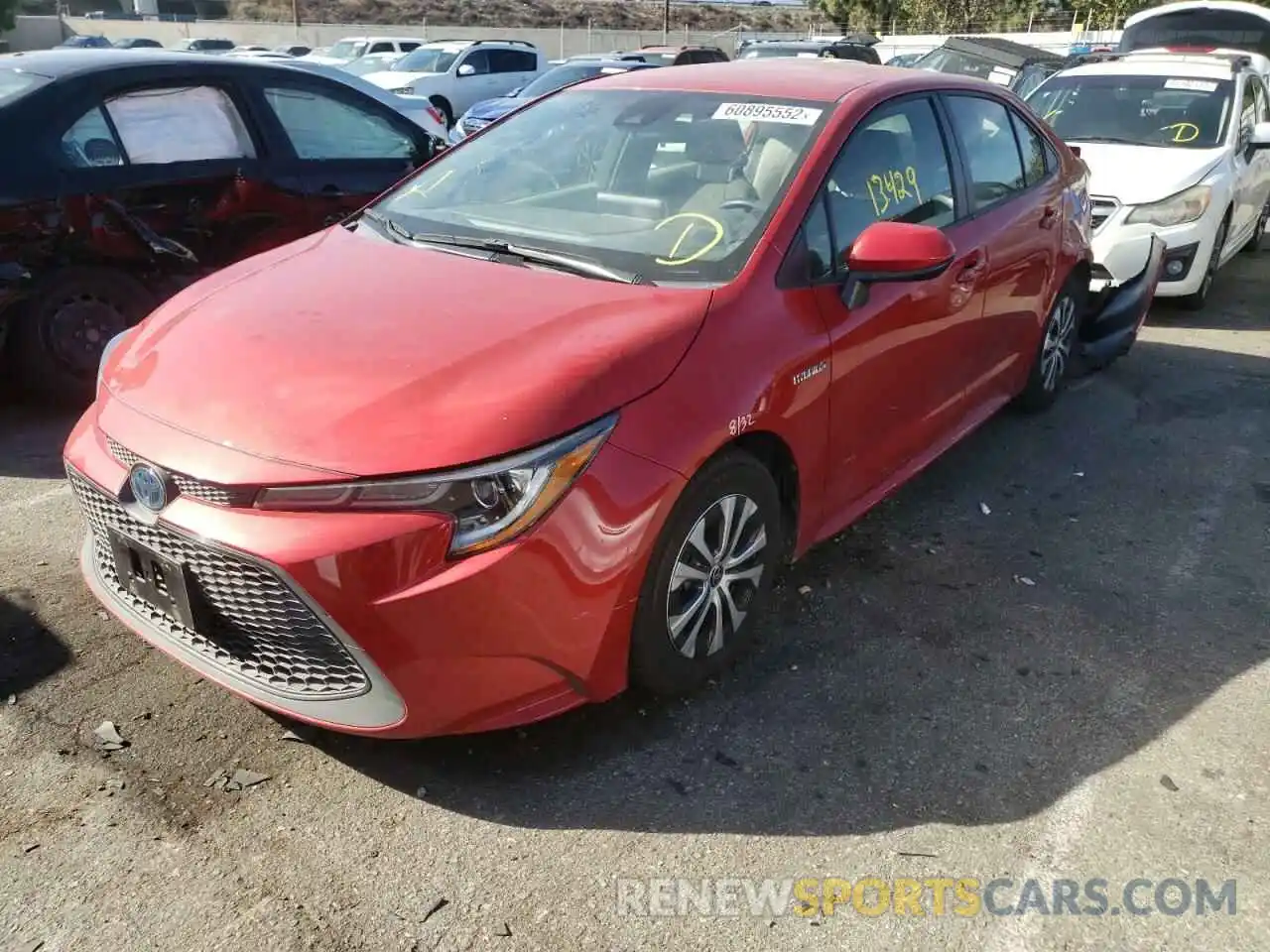 2 Photograph of a damaged car JTDEAMDE3MJ017262 TOYOTA COROLLA 2021