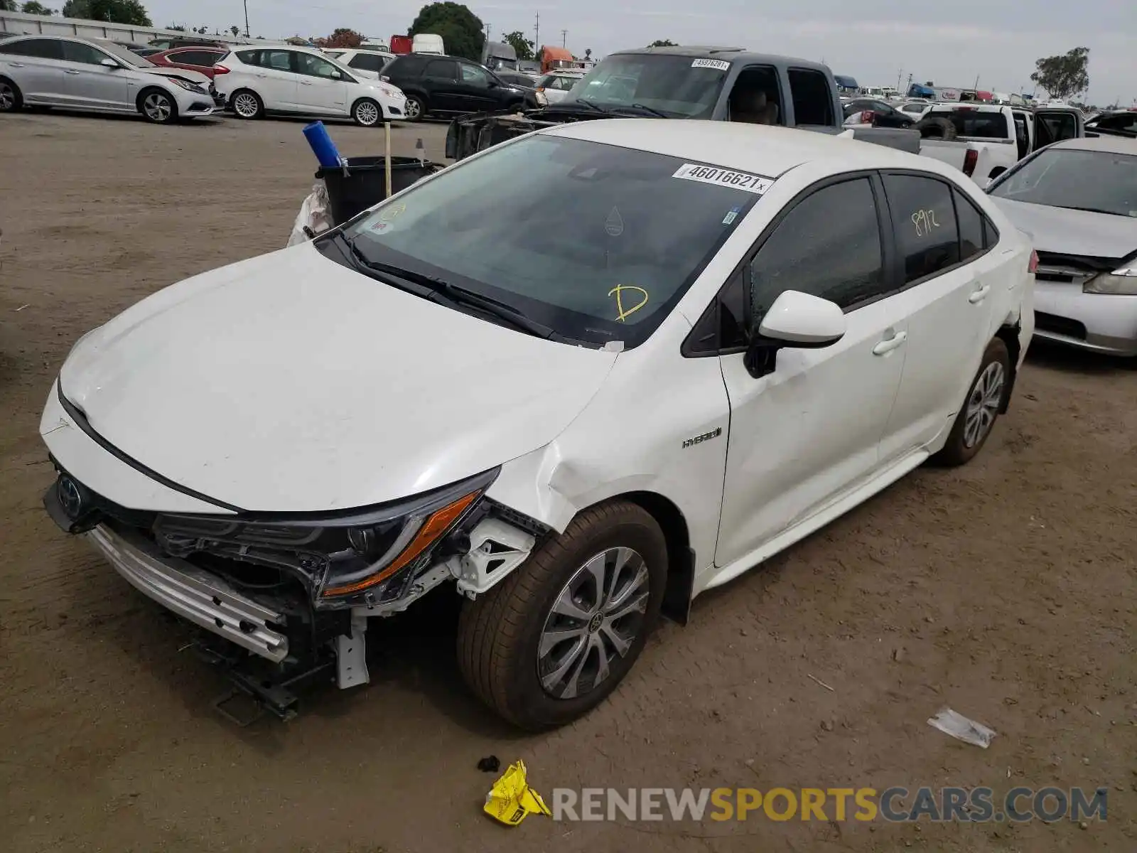 2 Photograph of a damaged car JTDEAMDE3MJ018931 TOYOTA COROLLA 2021