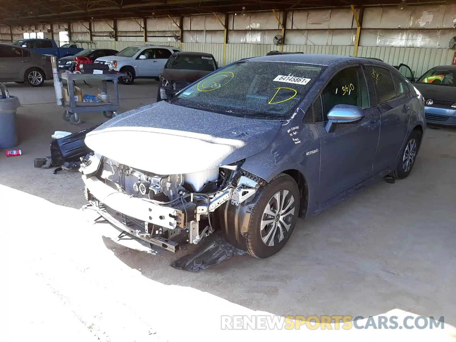 2 Photograph of a damaged car JTDEAMDE3MJ019013 TOYOTA COROLLA 2021