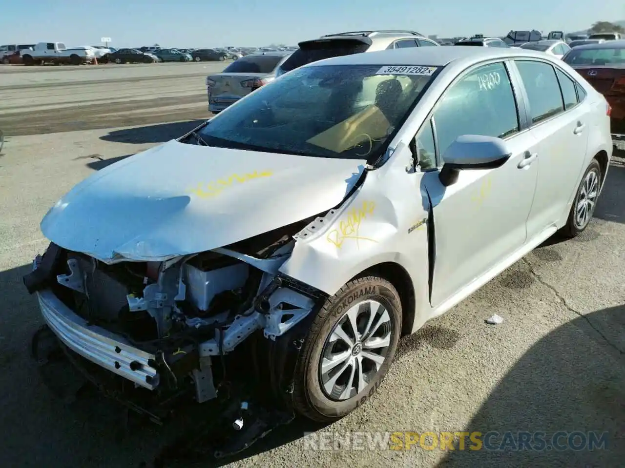 2 Photograph of a damaged car JTDEAMDE3MJ021585 TOYOTA COROLLA 2021