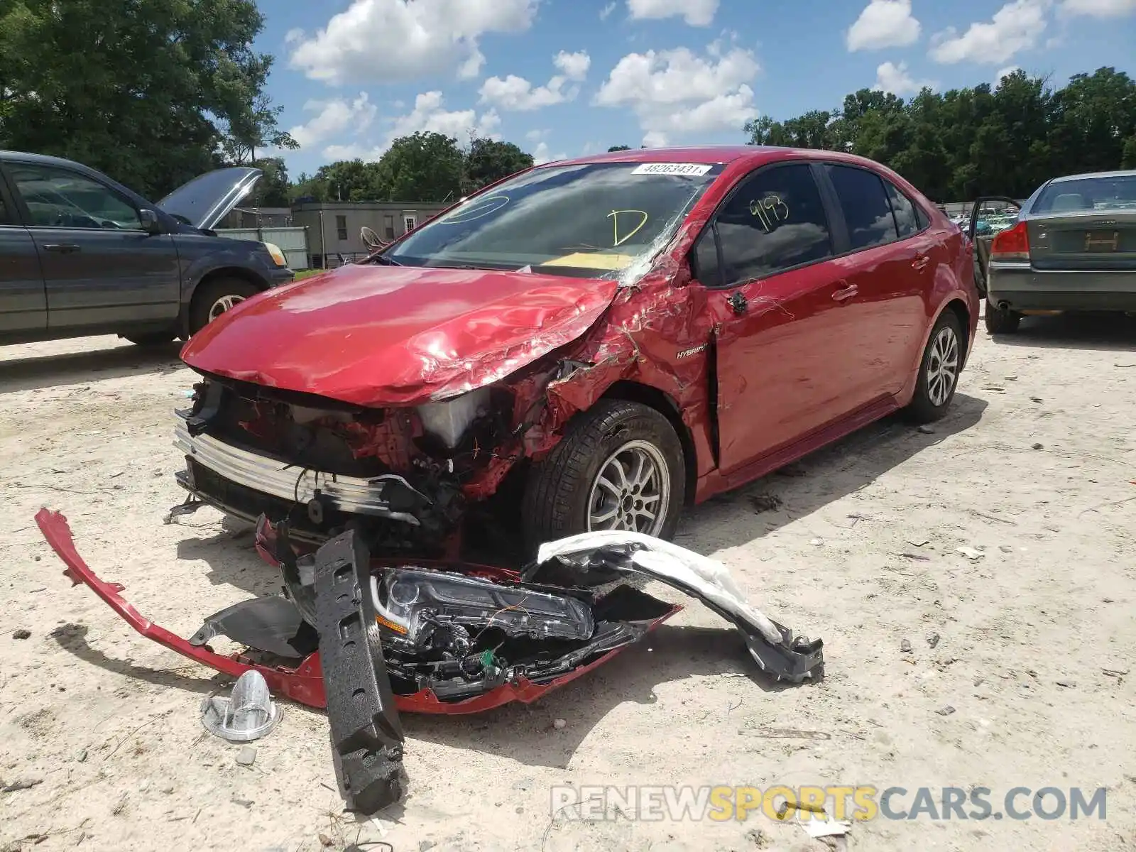 2 Photograph of a damaged car JTDEAMDE3MJ022932 TOYOTA COROLLA 2021