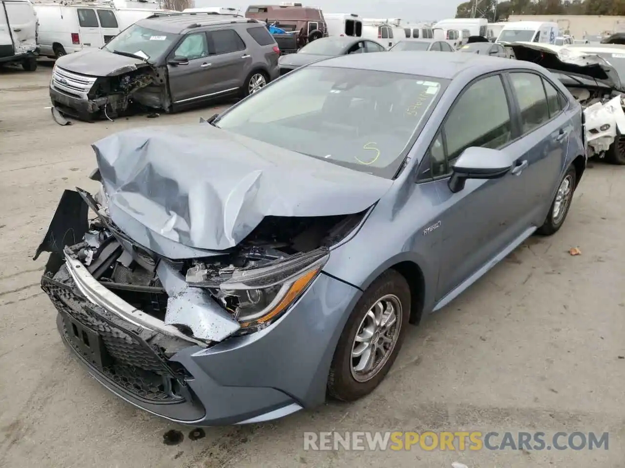 2 Photograph of a damaged car JTDEAMDE3MJ027502 TOYOTA COROLLA 2021