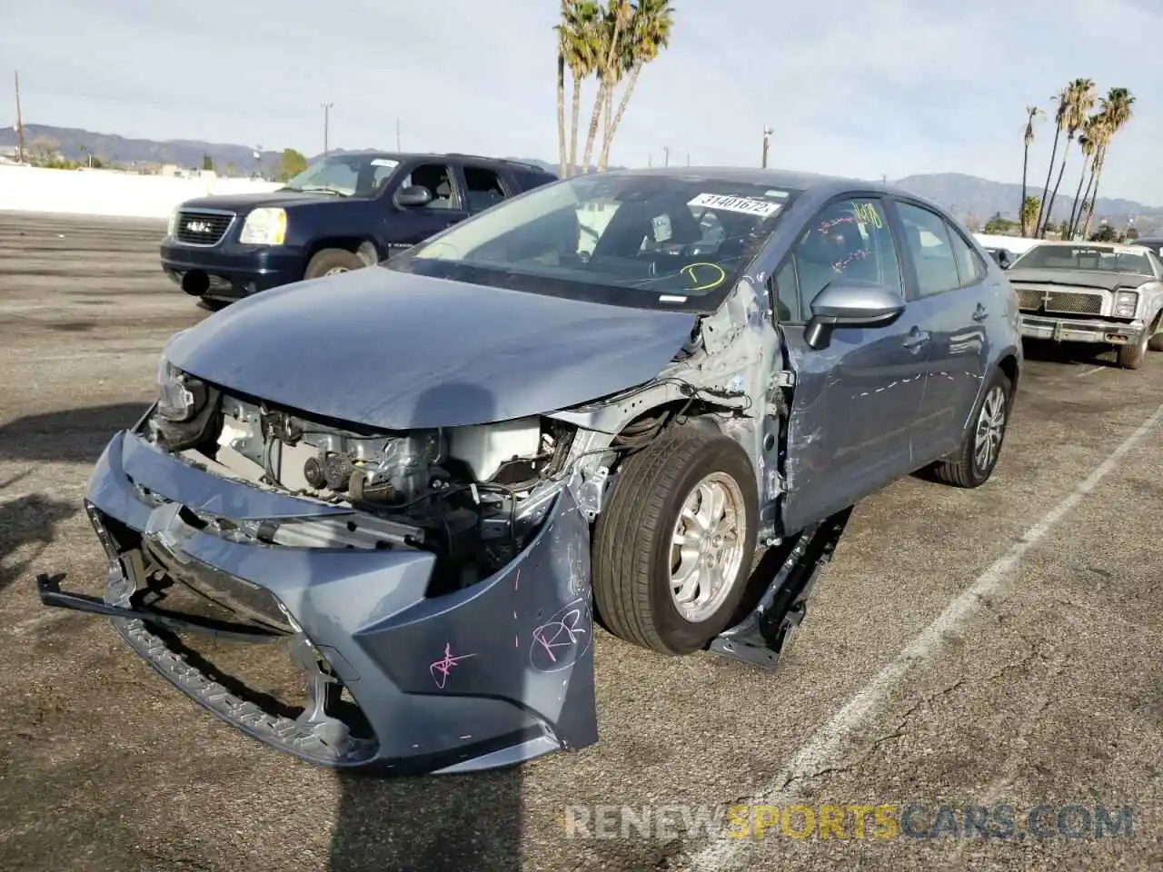 2 Photograph of a damaged car JTDEAMDE3MJ027774 TOYOTA COROLLA 2021