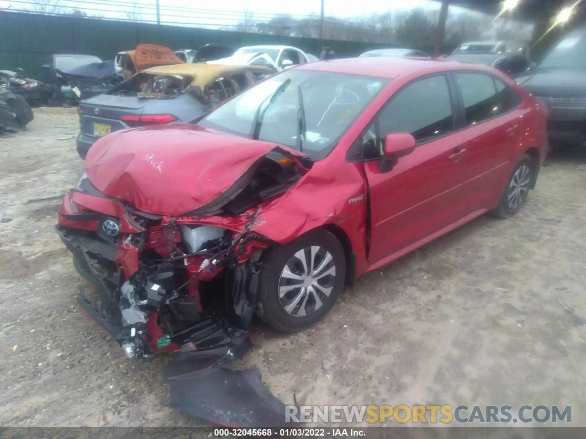 2 Photograph of a damaged car JTDEAMDE3MJ028231 TOYOTA COROLLA 2021