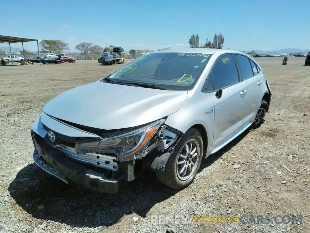 2 Photograph of a damaged car JTDEAMDE4MJ005895 TOYOTA COROLLA 2021