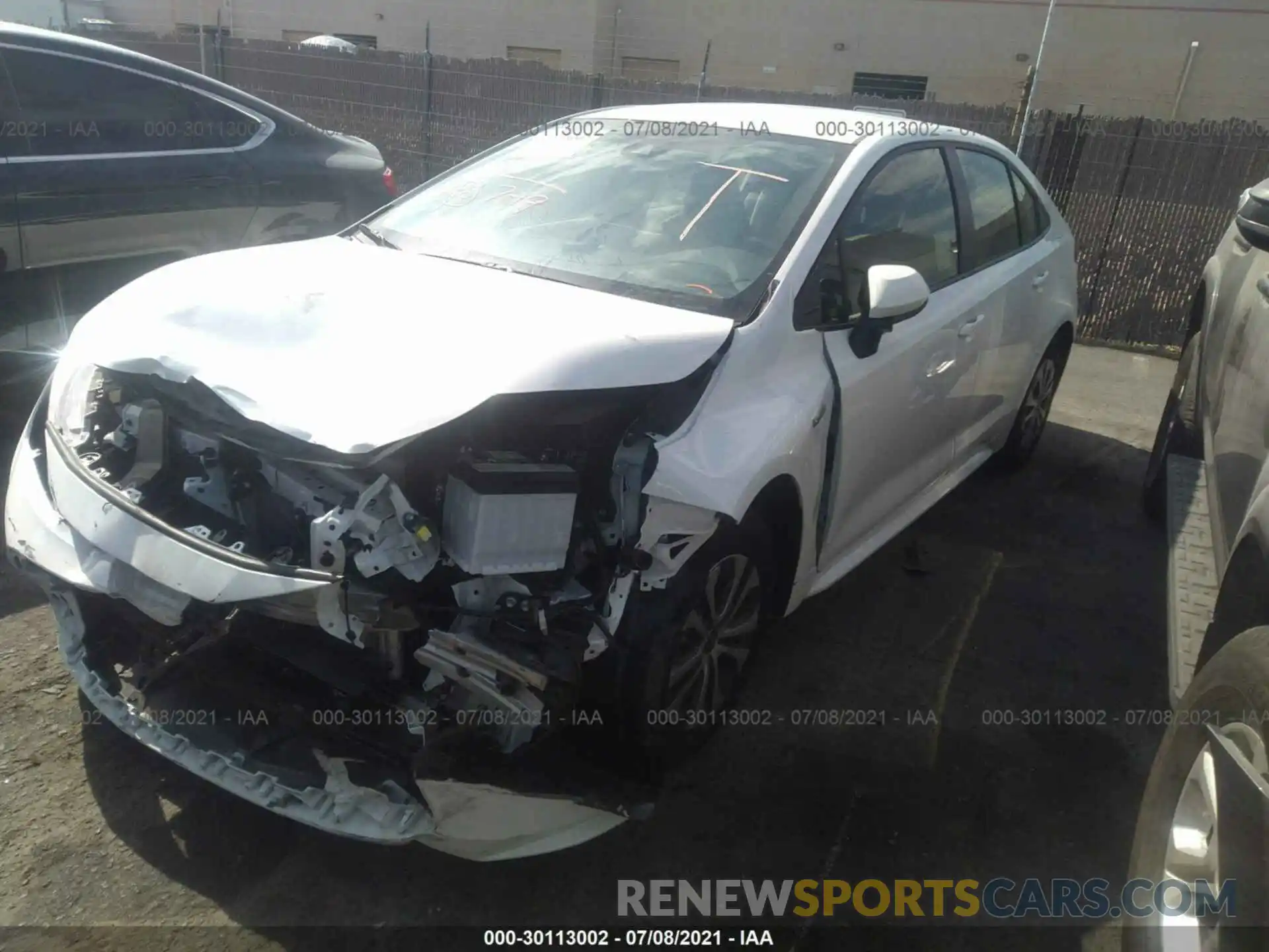 2 Photograph of a damaged car JTDEAMDE4MJ007078 TOYOTA COROLLA 2021