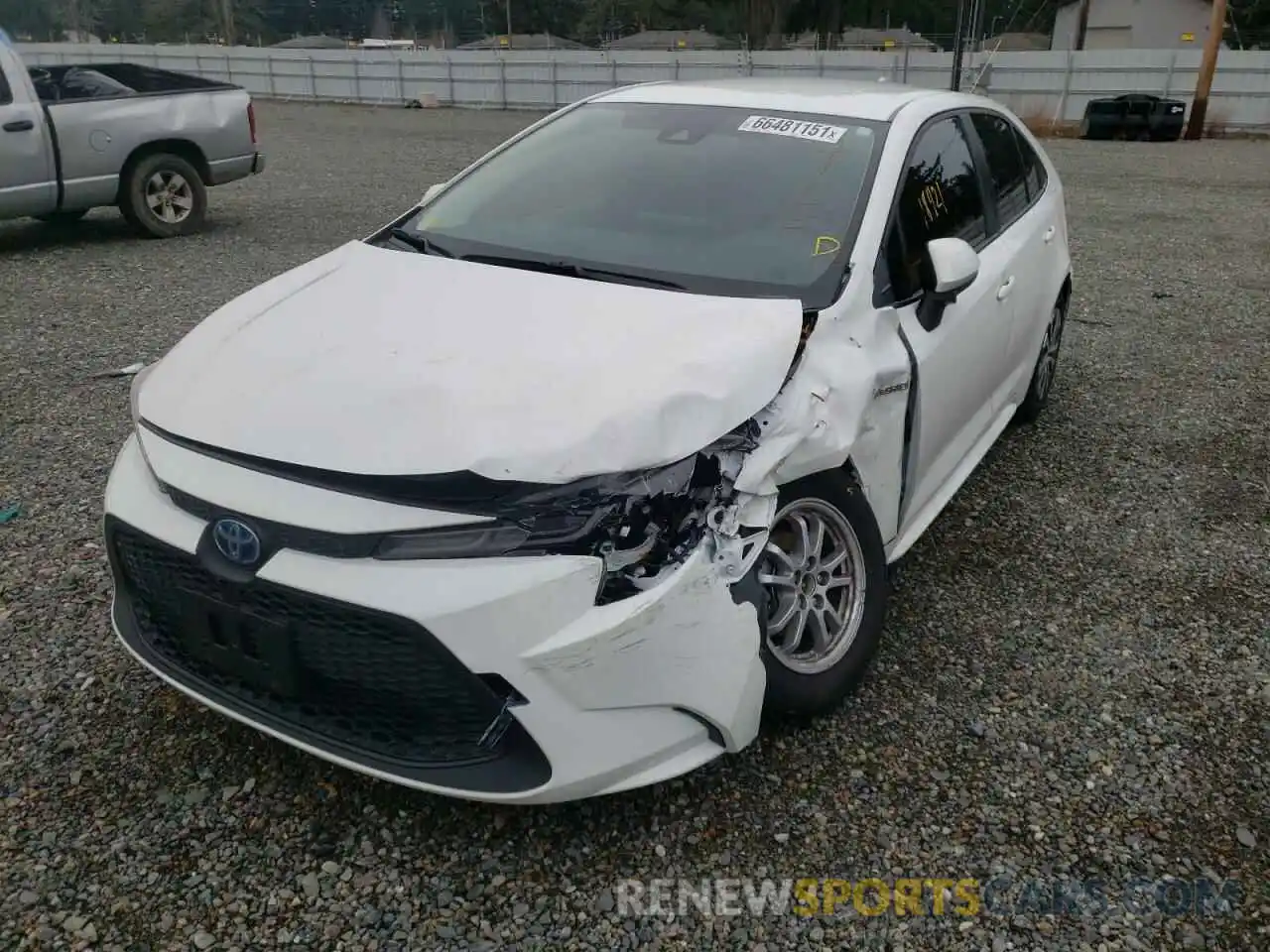 2 Photograph of a damaged car JTDEAMDE4MJ012927 TOYOTA COROLLA 2021