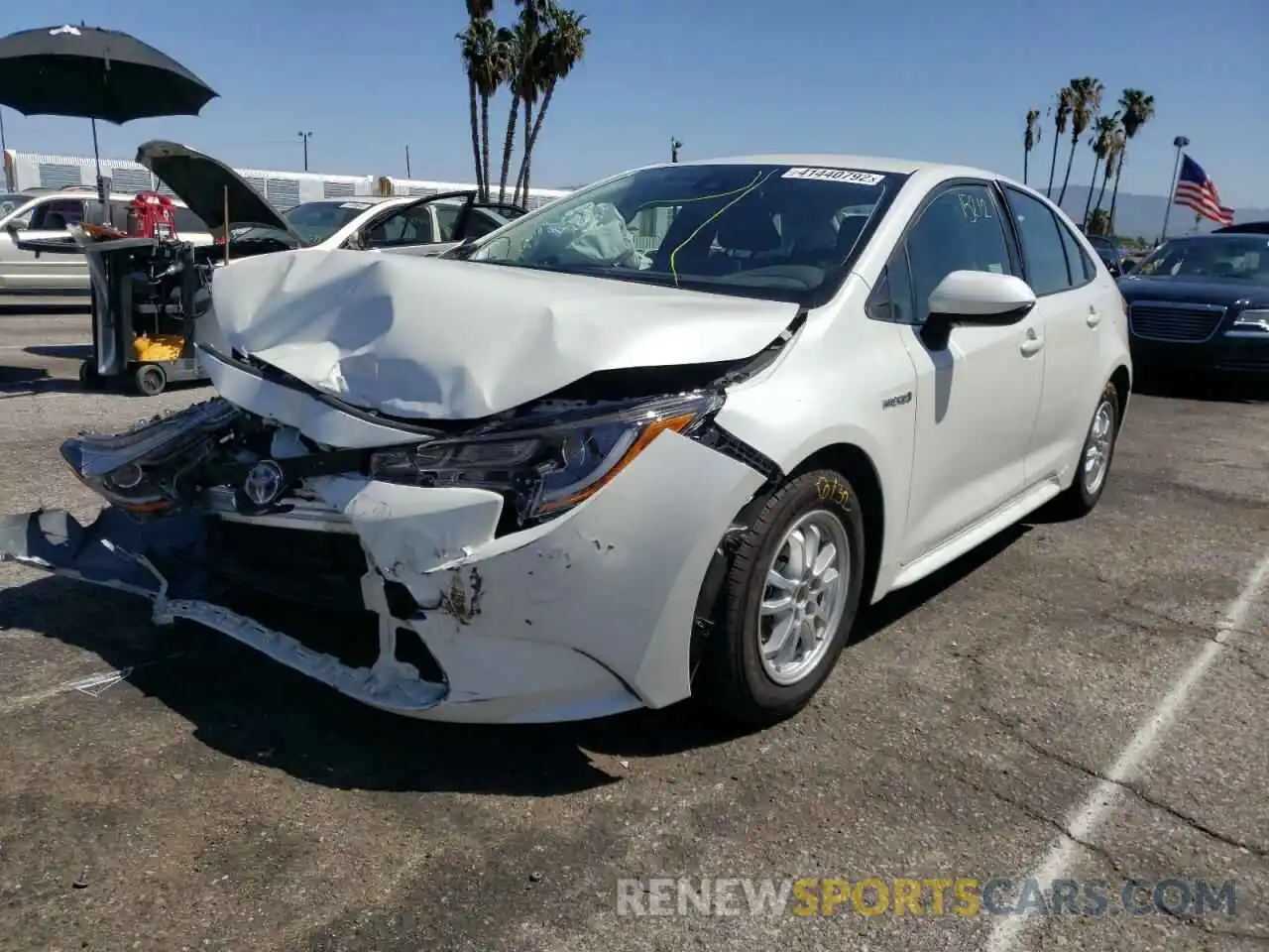 2 Photograph of a damaged car JTDEAMDE4MJ016055 TOYOTA COROLLA 2021