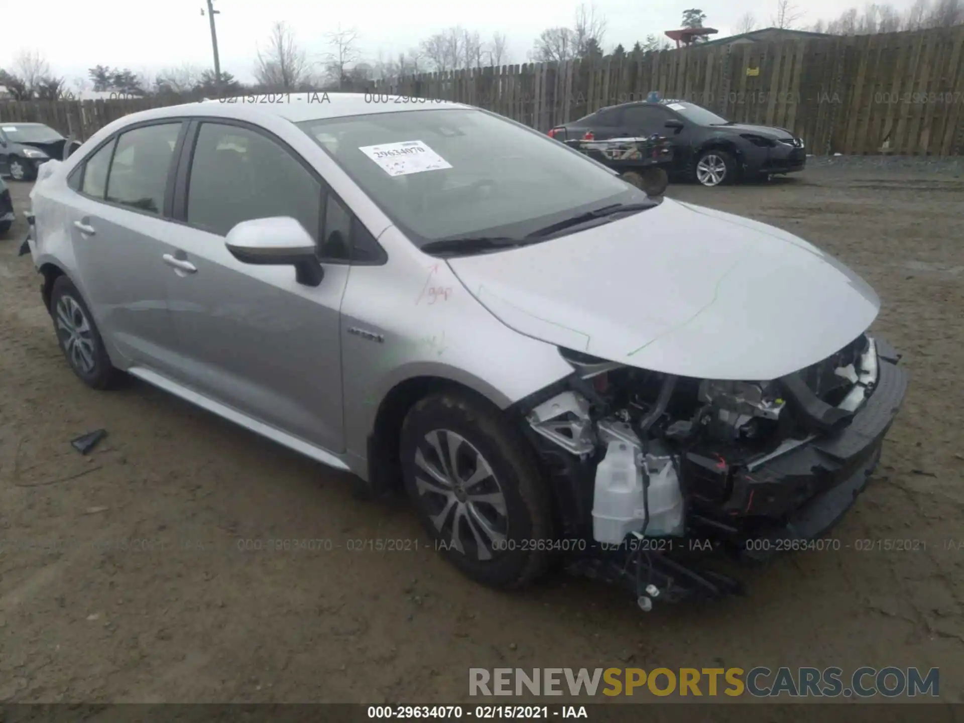 1 Photograph of a damaged car JTDEAMDE4MJ016492 TOYOTA COROLLA 2021