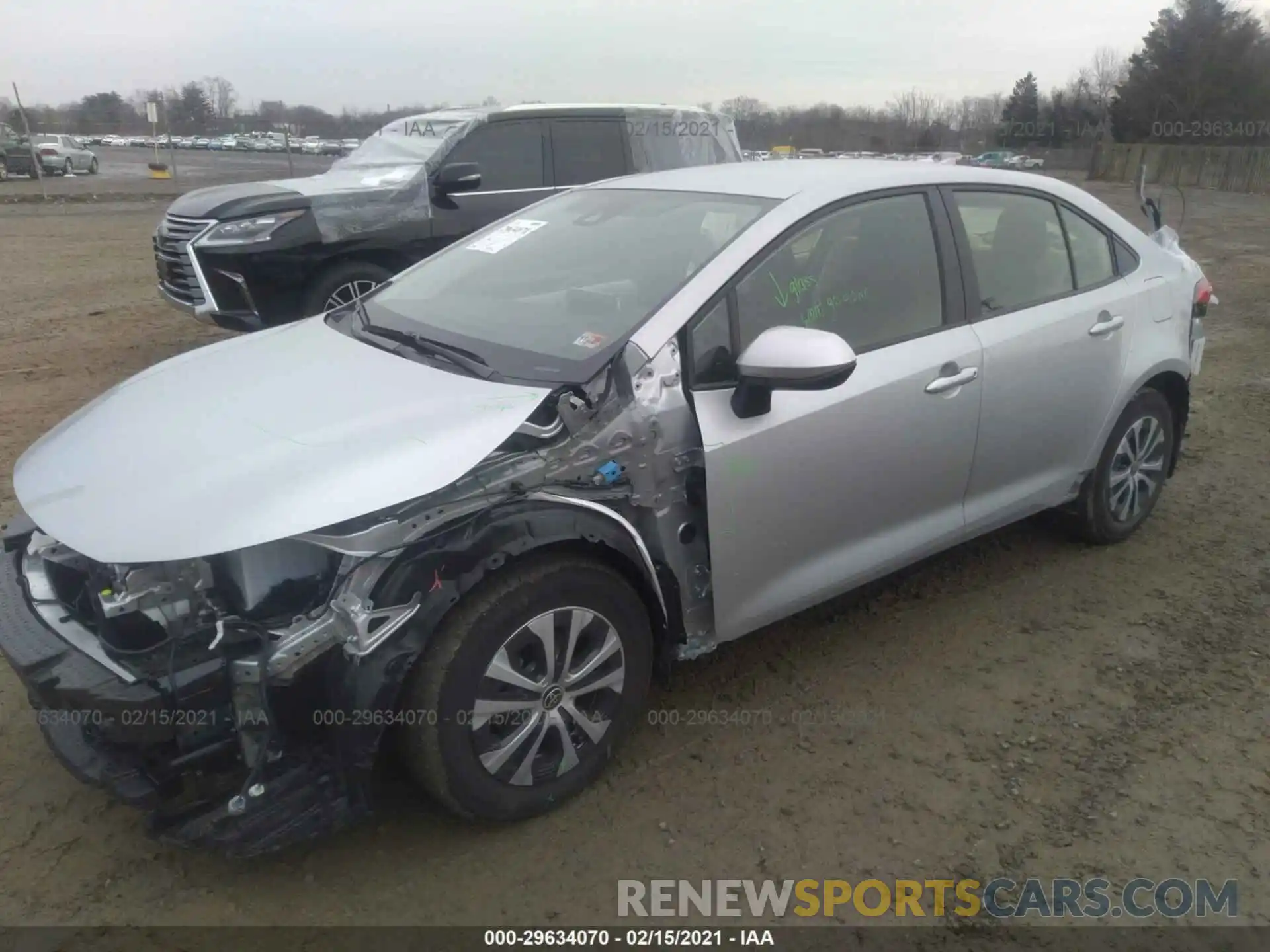 2 Photograph of a damaged car JTDEAMDE4MJ016492 TOYOTA COROLLA 2021