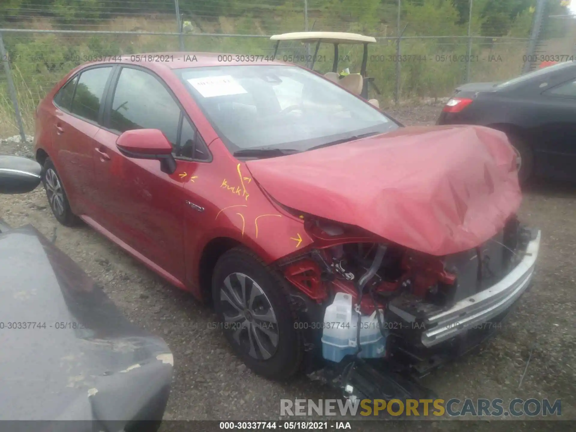 1 Photograph of a damaged car JTDEAMDE4MJ019599 TOYOTA COROLLA 2021