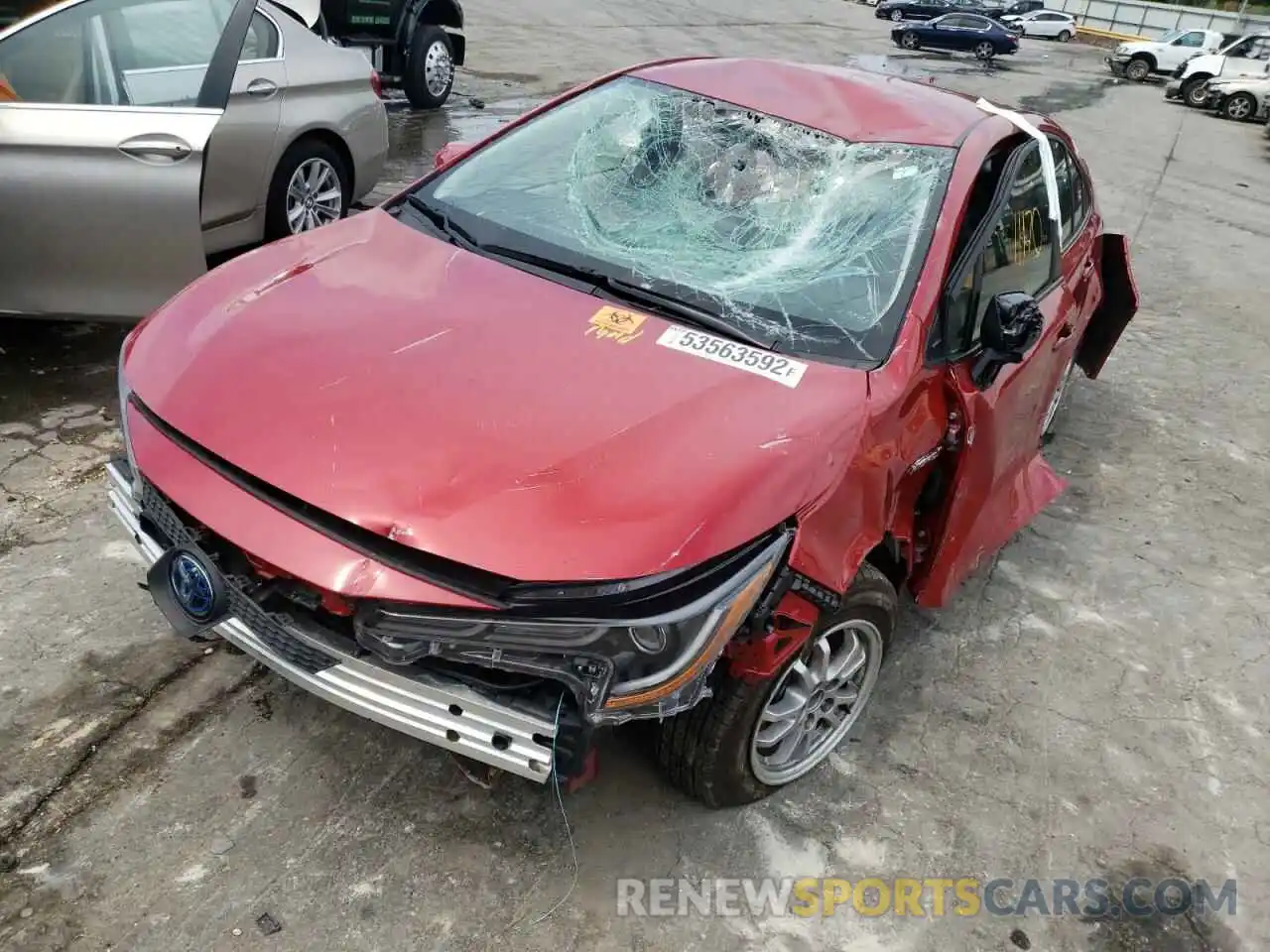 2 Photograph of a damaged car JTDEAMDE4MJ020493 TOYOTA COROLLA 2021