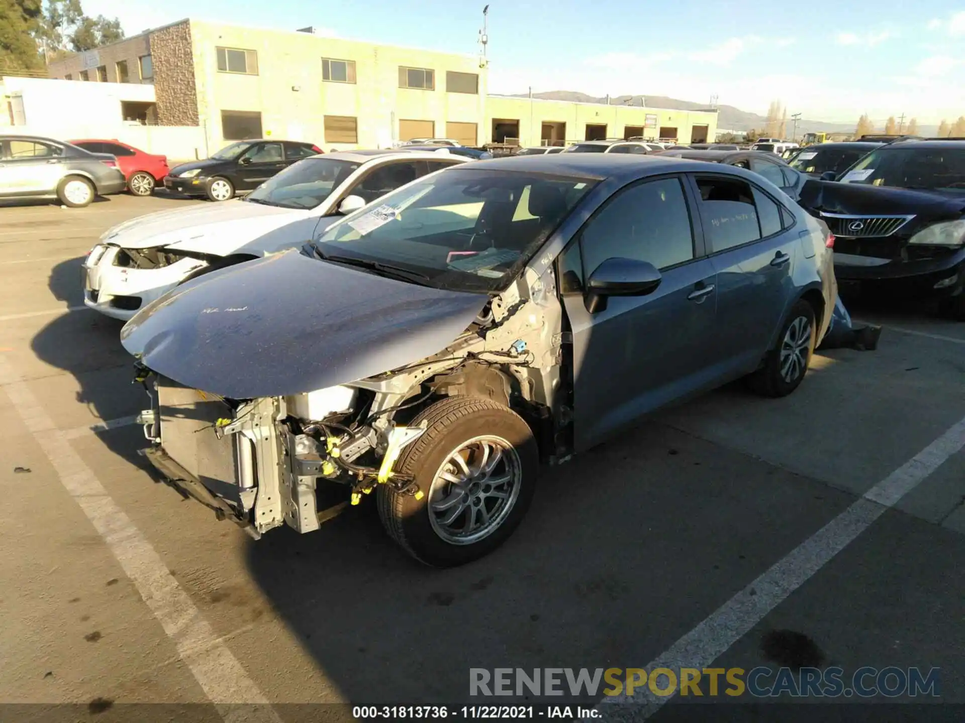 2 Photograph of a damaged car JTDEAMDE4MJ021384 TOYOTA COROLLA 2021