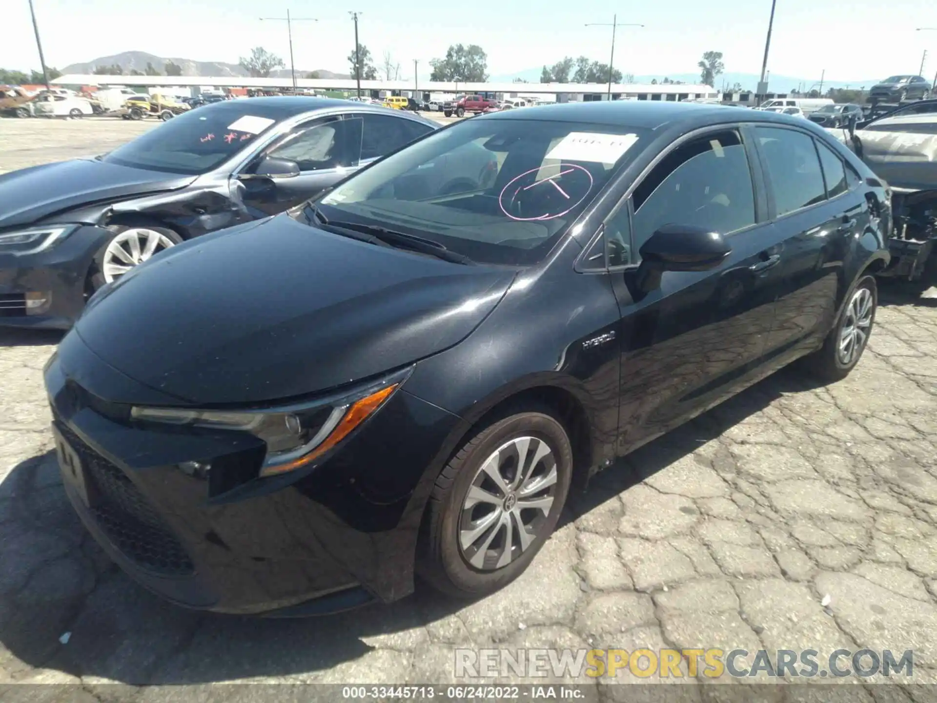 2 Photograph of a damaged car JTDEAMDE4MJ026343 TOYOTA COROLLA 2021