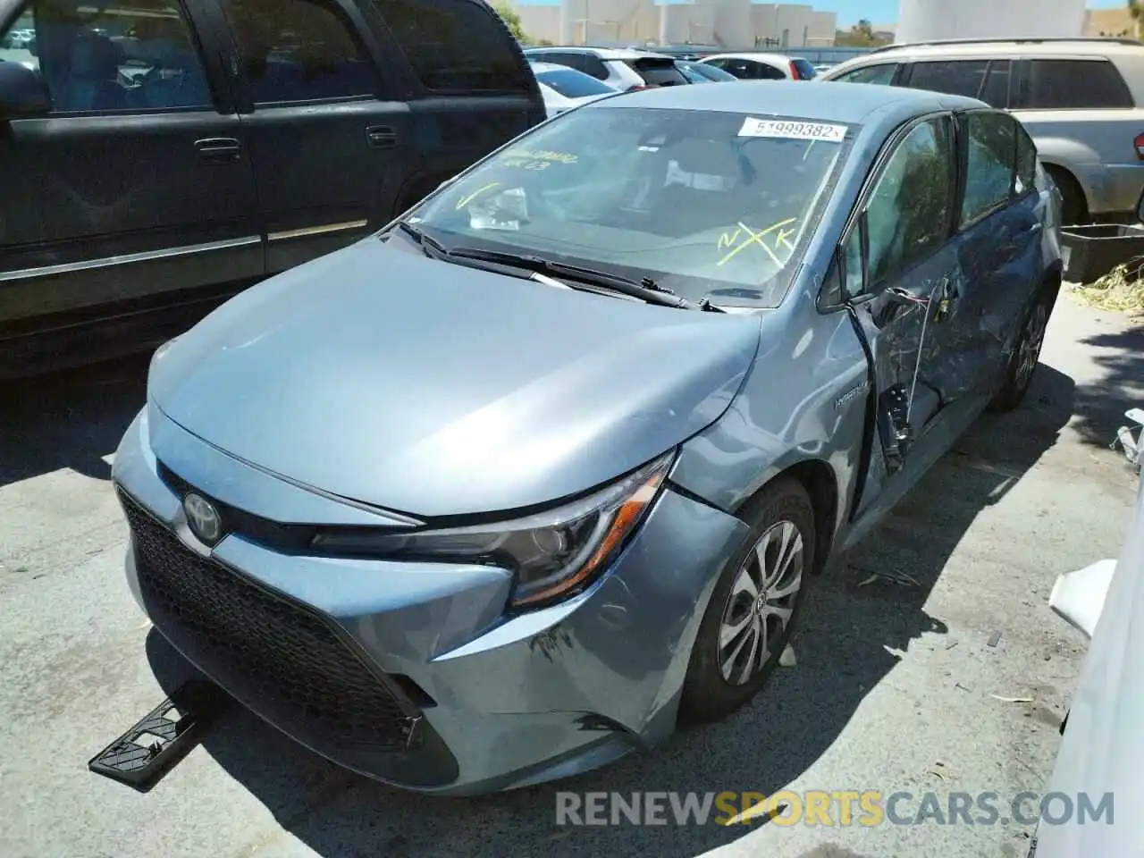 2 Photograph of a damaged car JTDEAMDE4MJ027489 TOYOTA COROLLA 2021