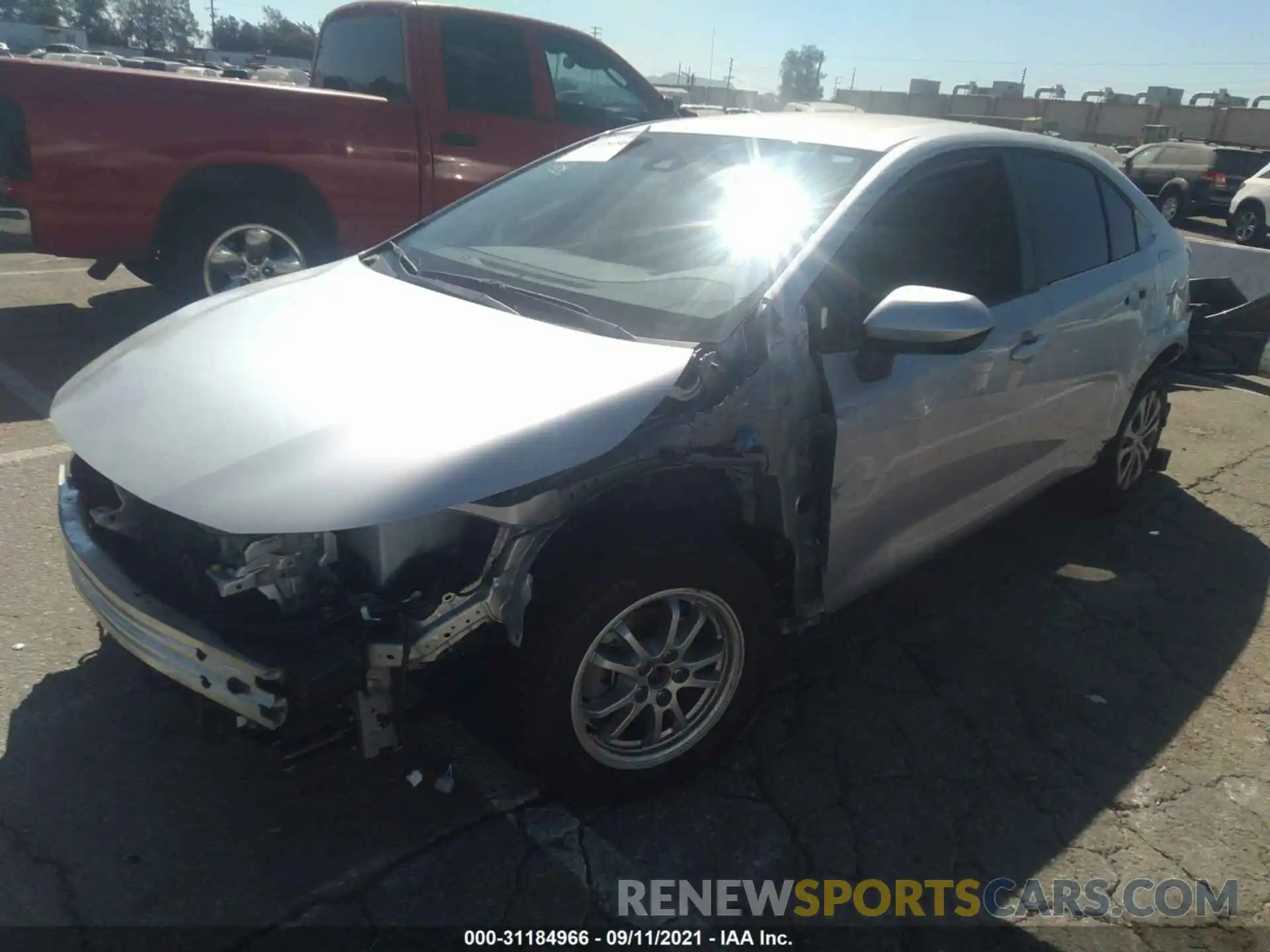 2 Photograph of a damaged car JTDEAMDE4MJ031235 TOYOTA COROLLA 2021