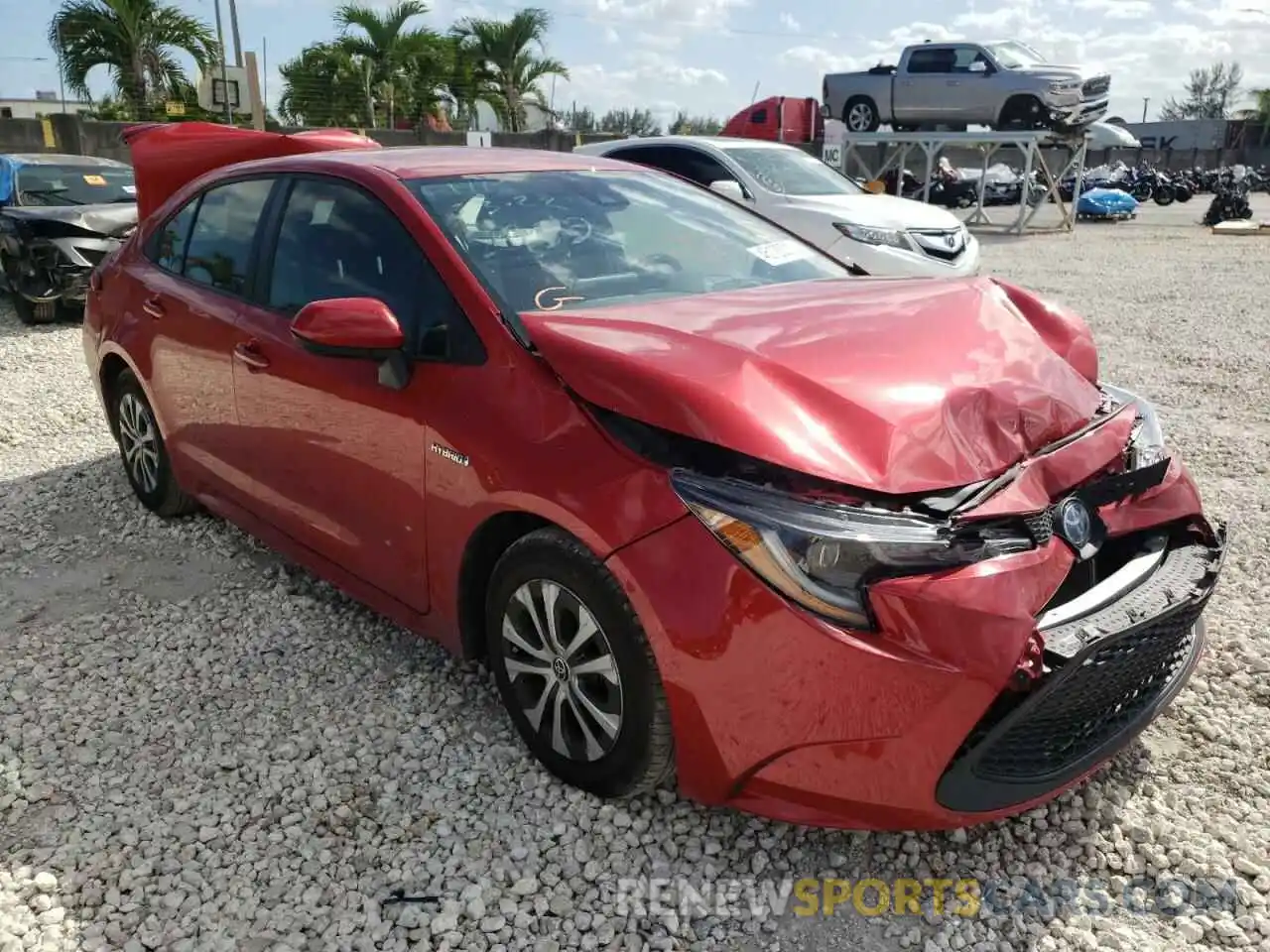 1 Photograph of a damaged car JTDEAMDE4MJ032952 TOYOTA COROLLA 2021