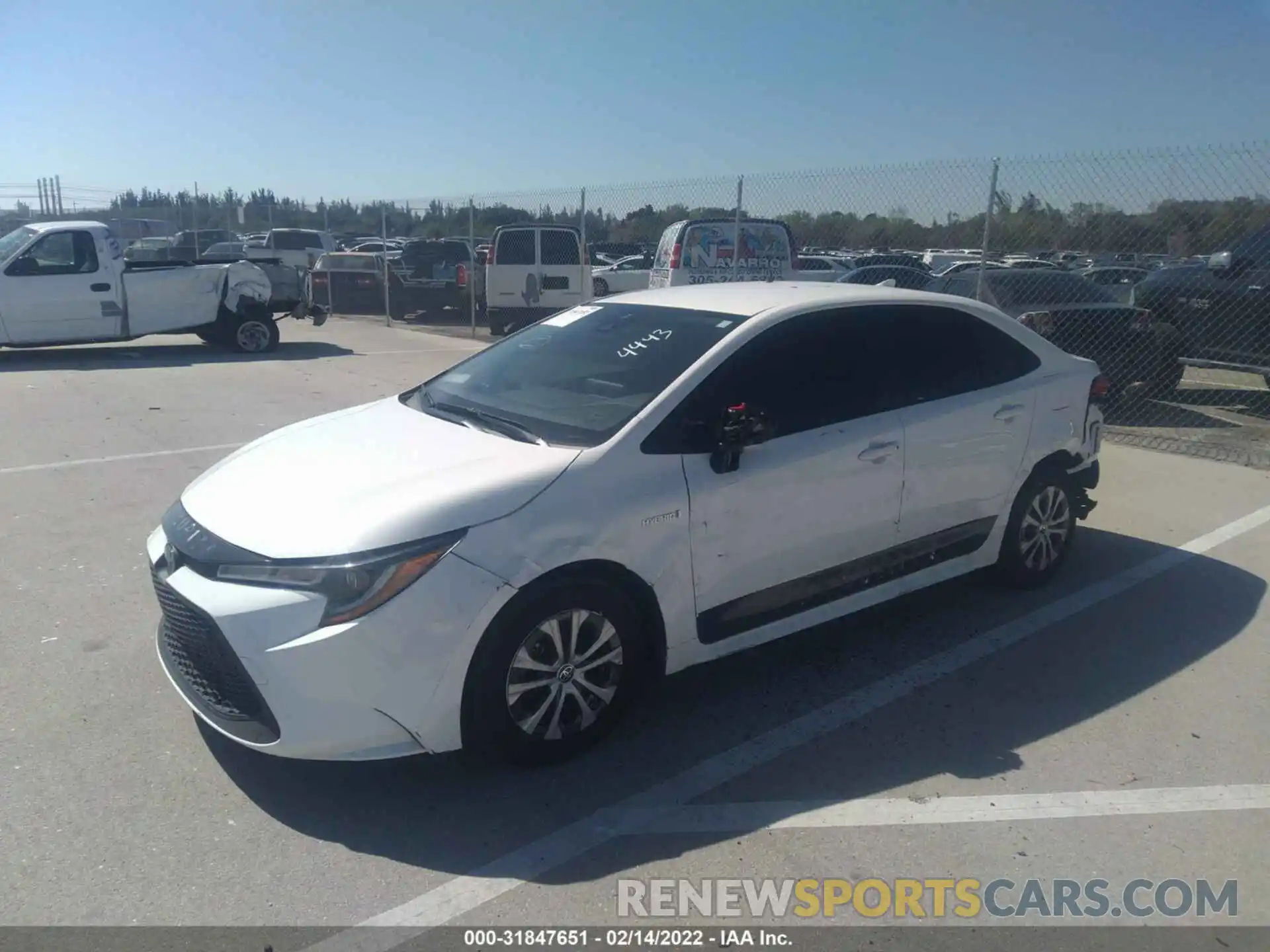 2 Photograph of a damaged car JTDEAMDE4MJ034443 TOYOTA COROLLA 2021