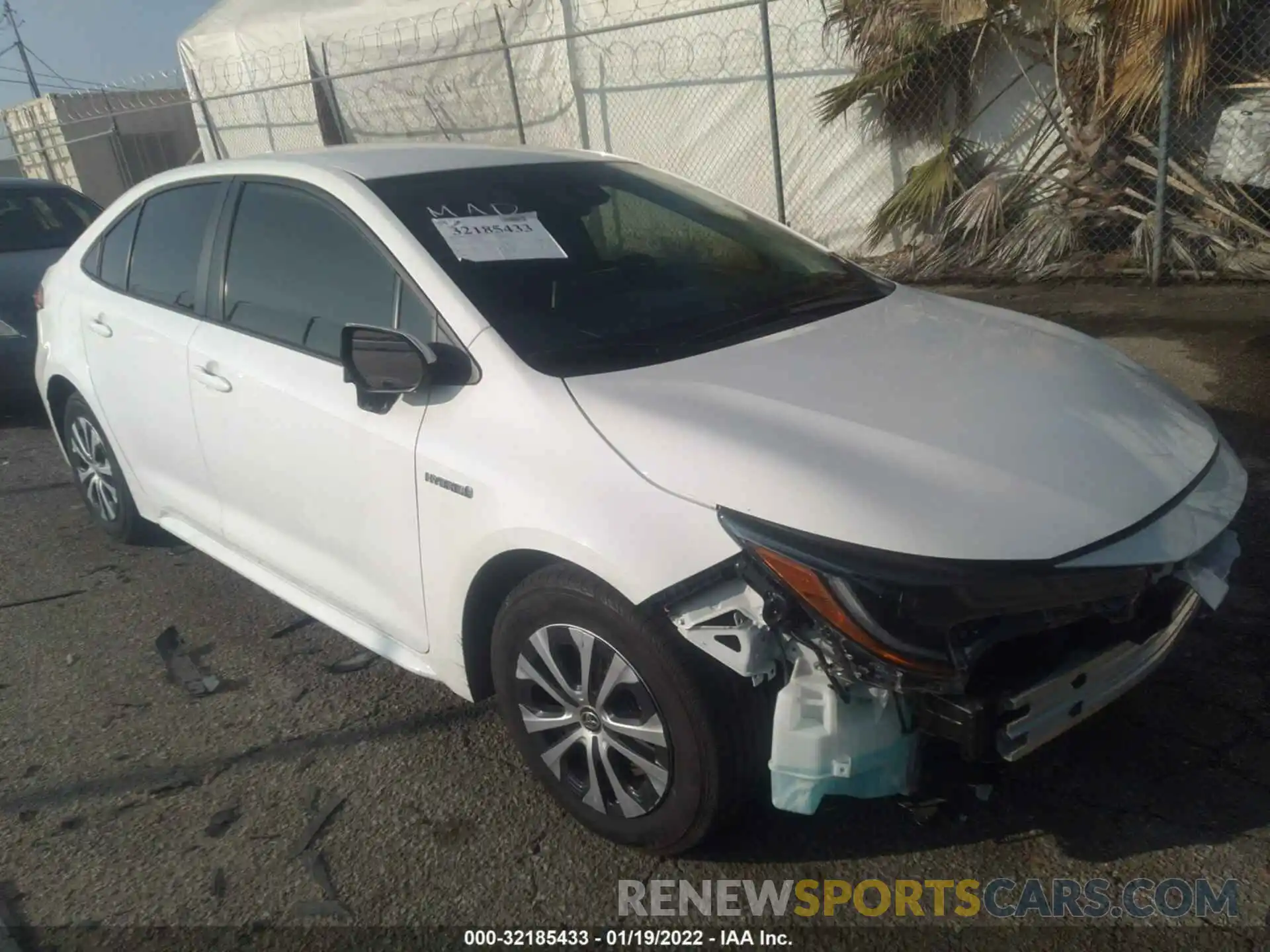 1 Photograph of a damaged car JTDEAMDE5MJ000320 TOYOTA COROLLA 2021