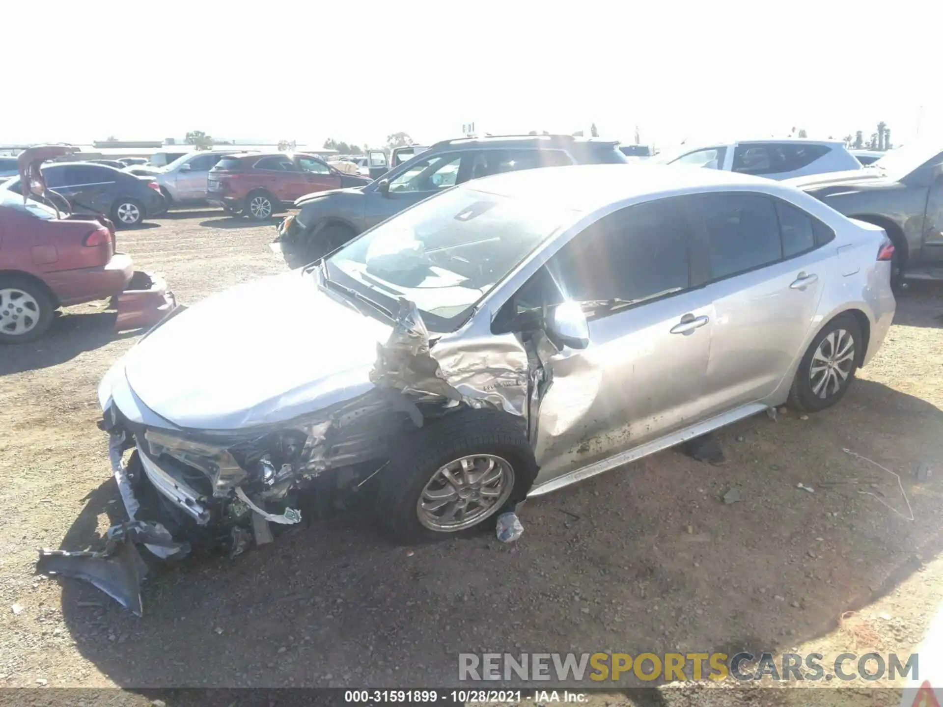 2 Photograph of a damaged car JTDEAMDE5MJ000513 TOYOTA COROLLA 2021