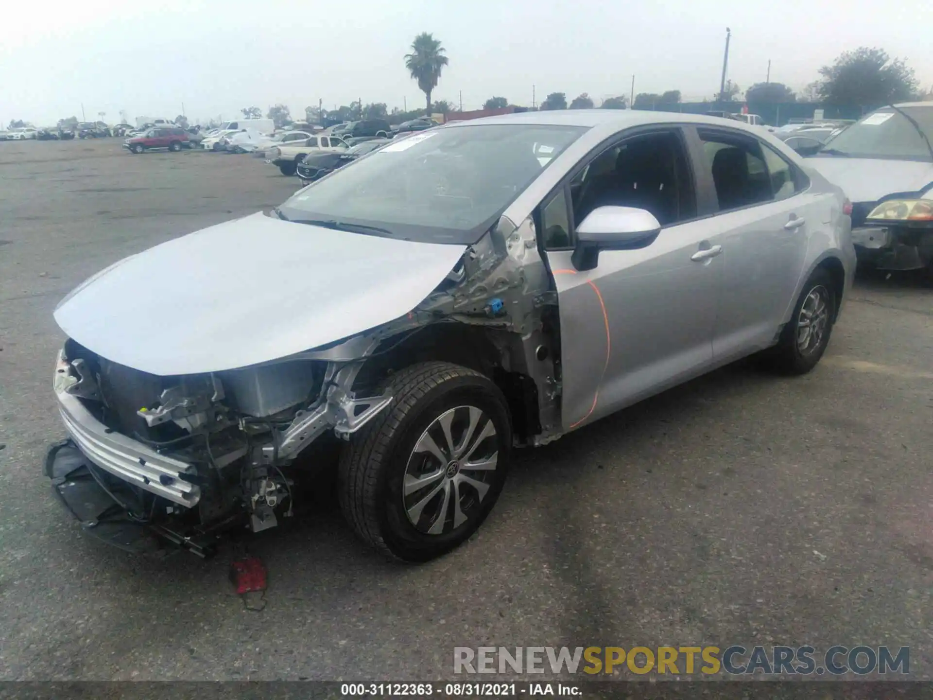 2 Photograph of a damaged car JTDEAMDE5MJ000592 TOYOTA COROLLA 2021